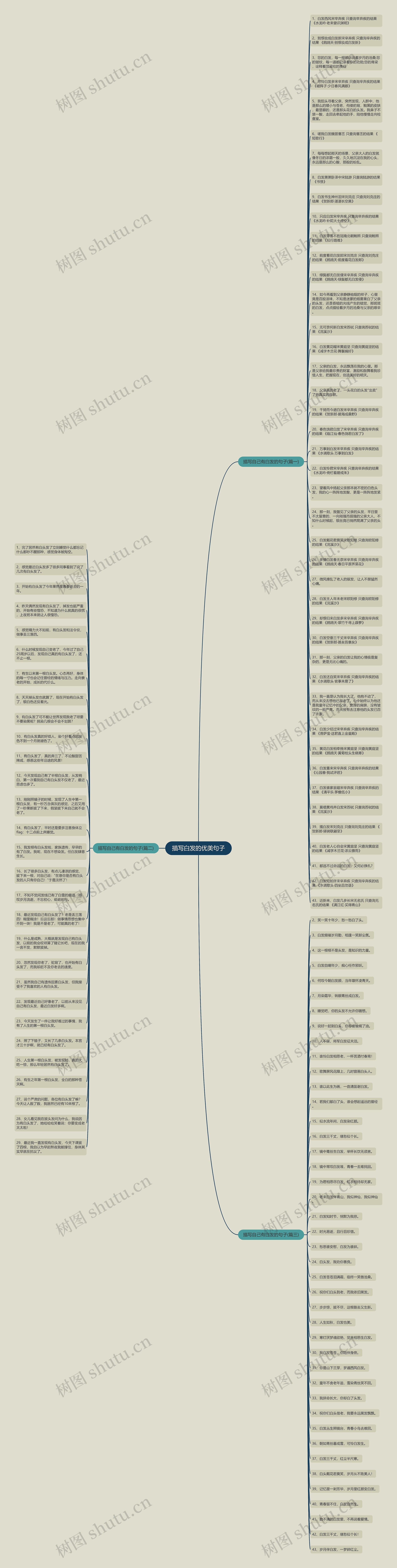 描写白发的优美句子思维导图