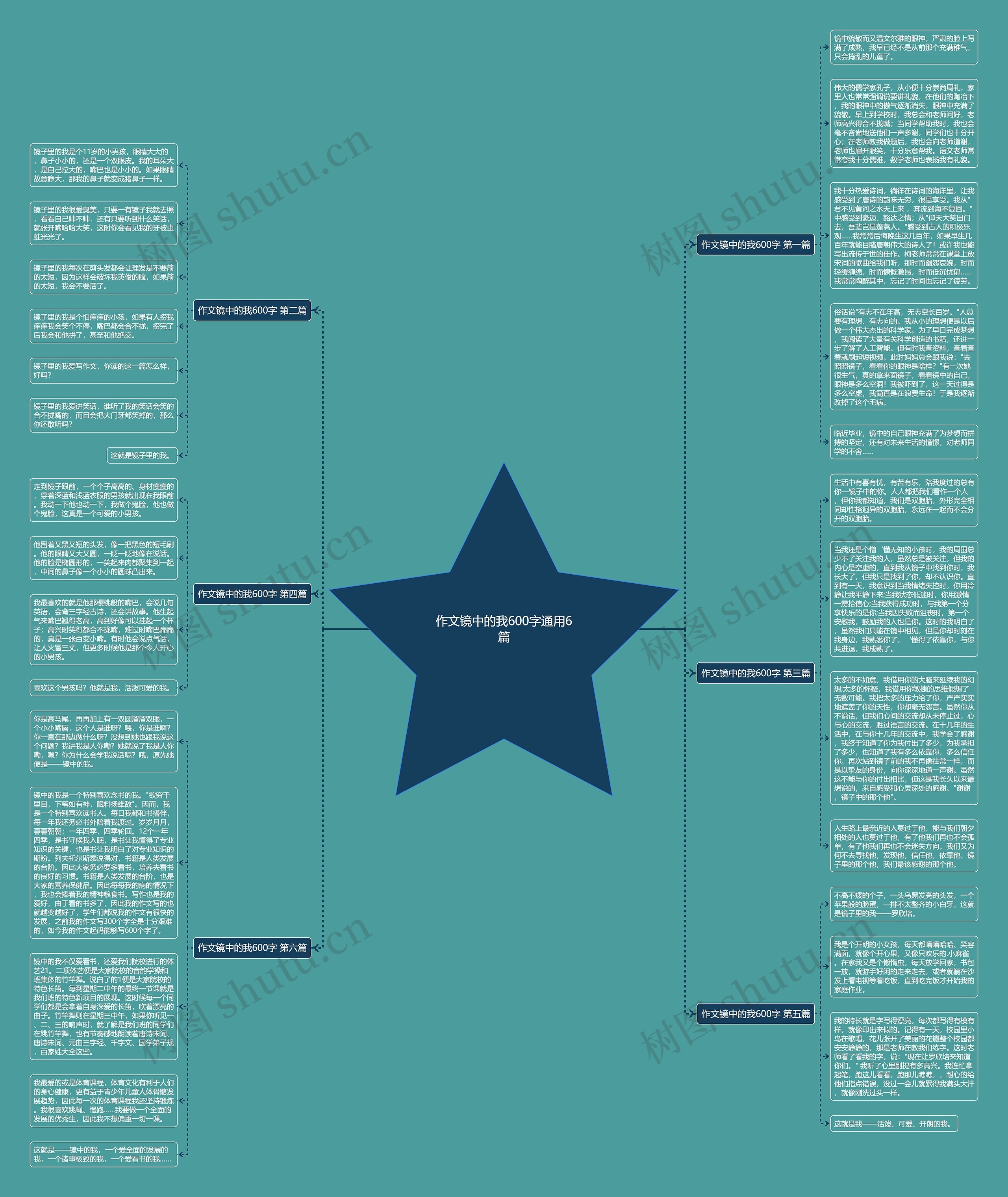 作文镜中的我600字通用6篇思维导图