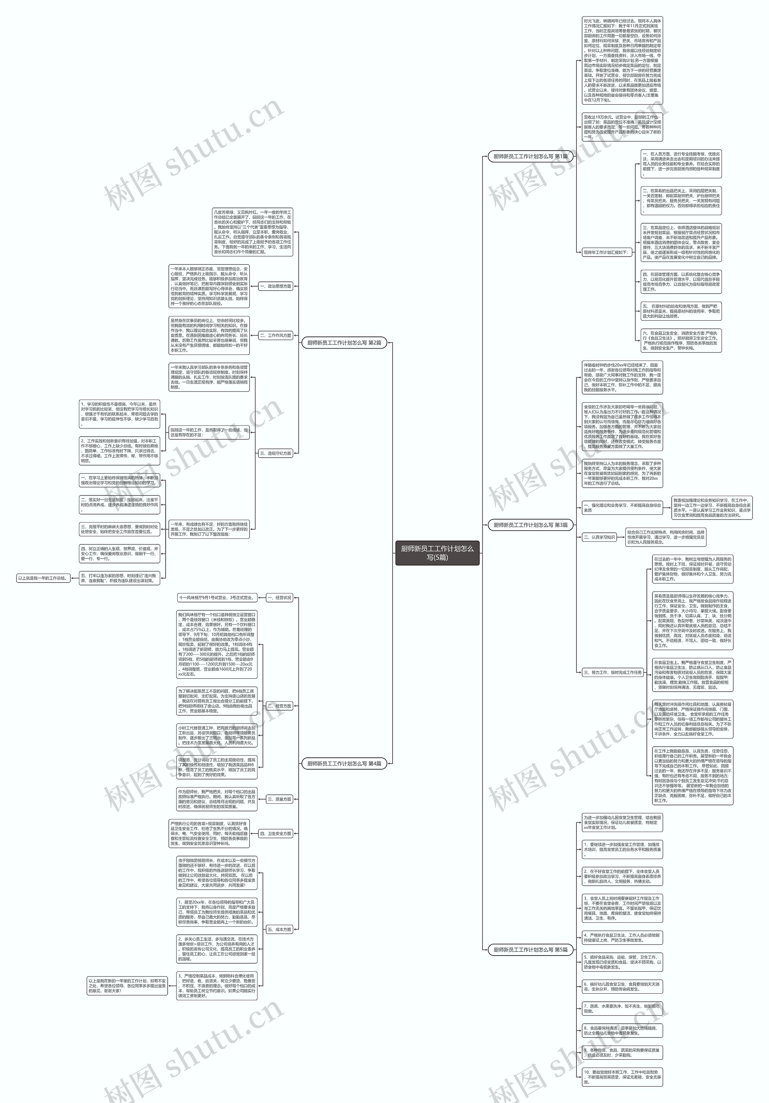 厨师新员工工作计划怎么写(5篇)思维导图