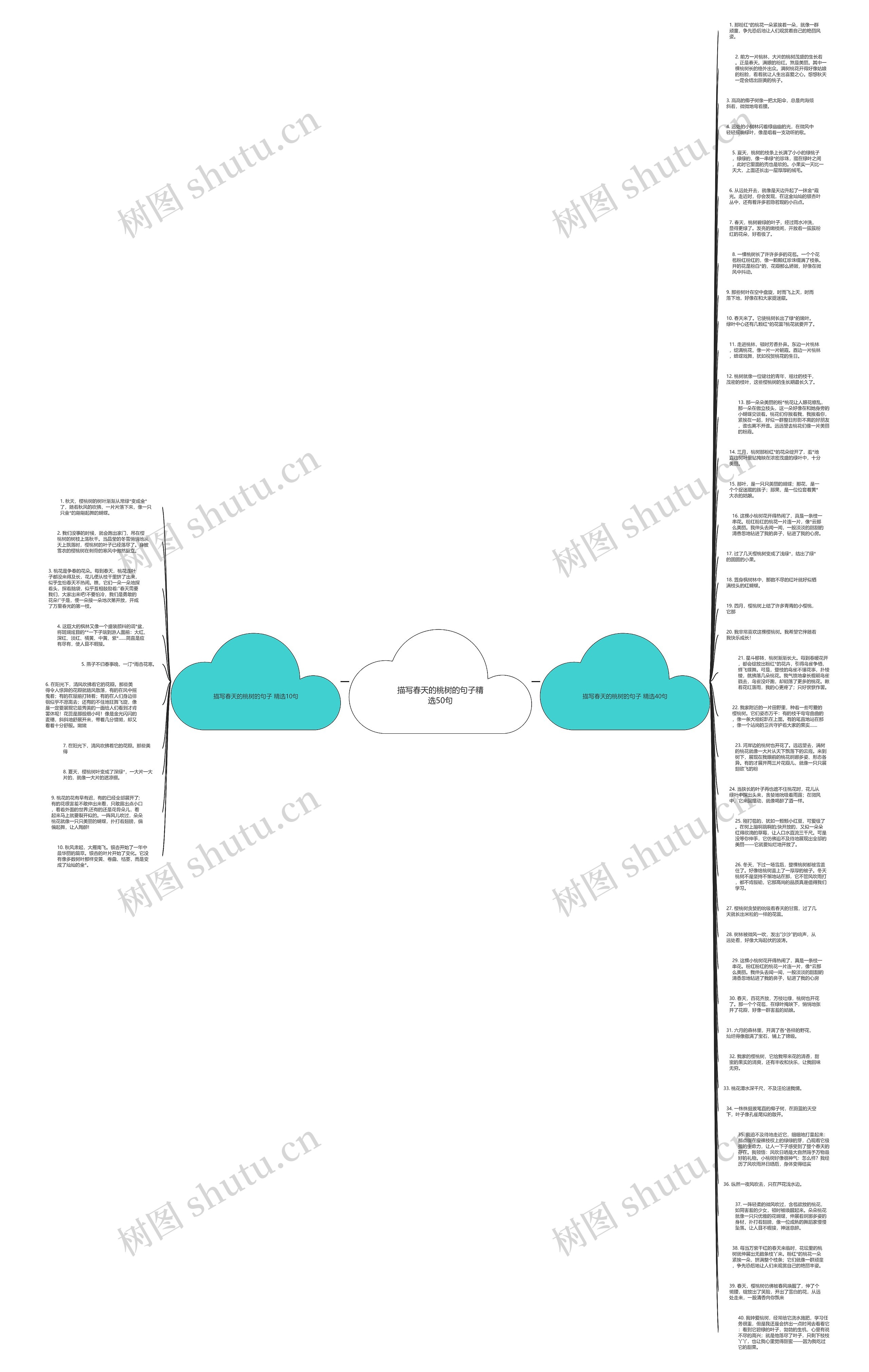 描写春天的桃树的句子精选50句思维导图