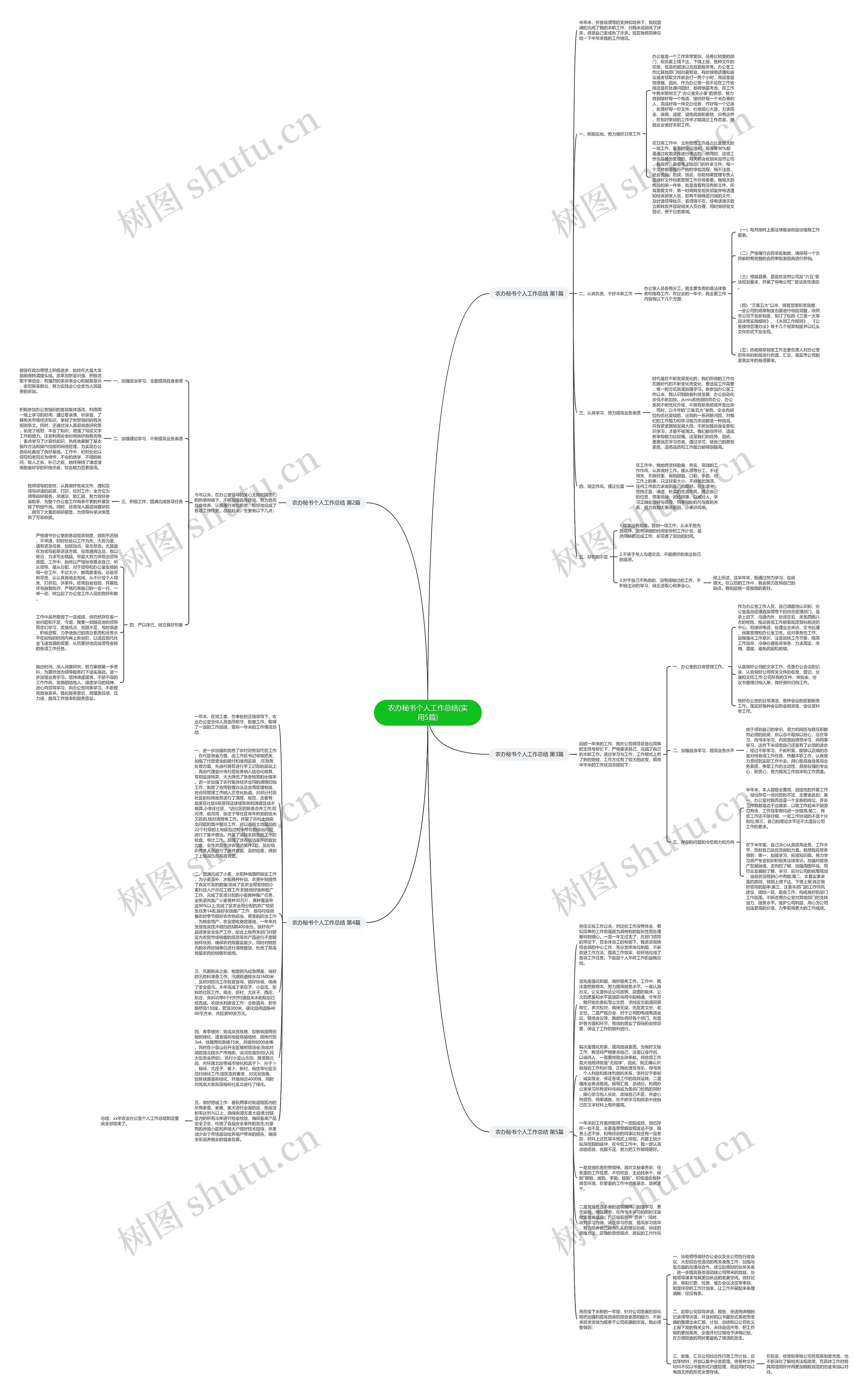 农办秘书个人工作总结(实用5篇)思维导图