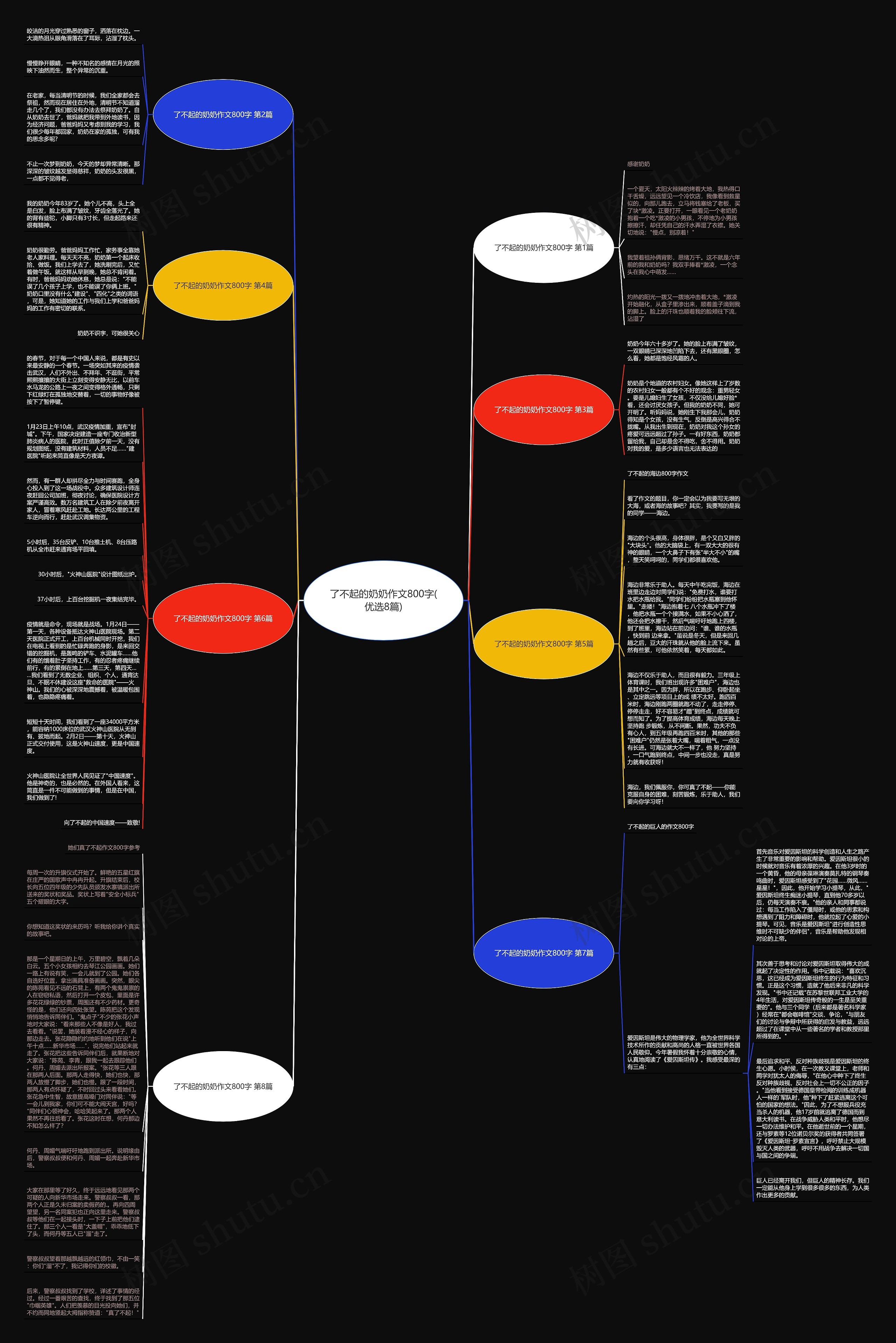 了不起的奶奶作文800字(优选8篇)思维导图