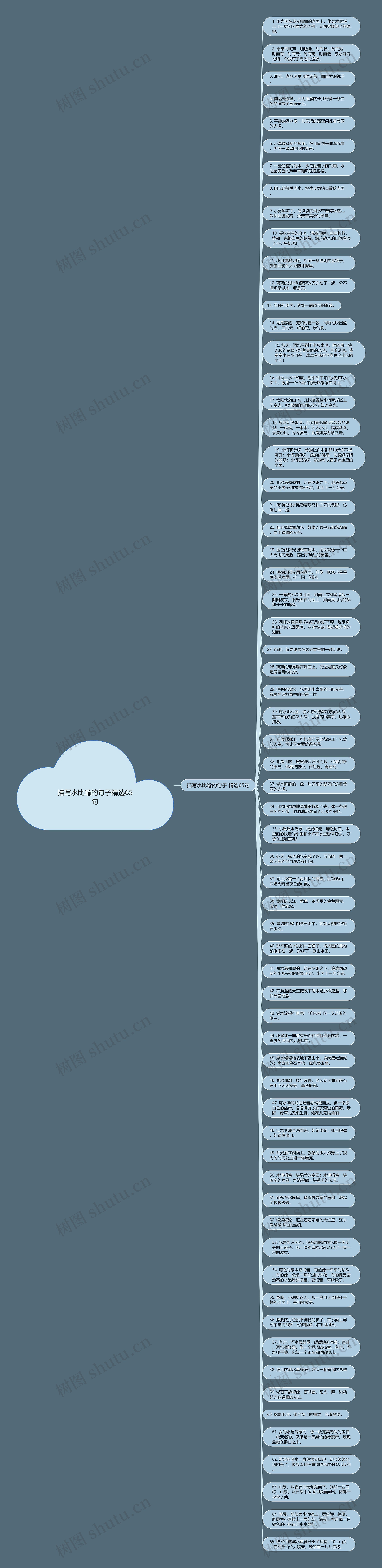描写水比喻的句子精选65句思维导图