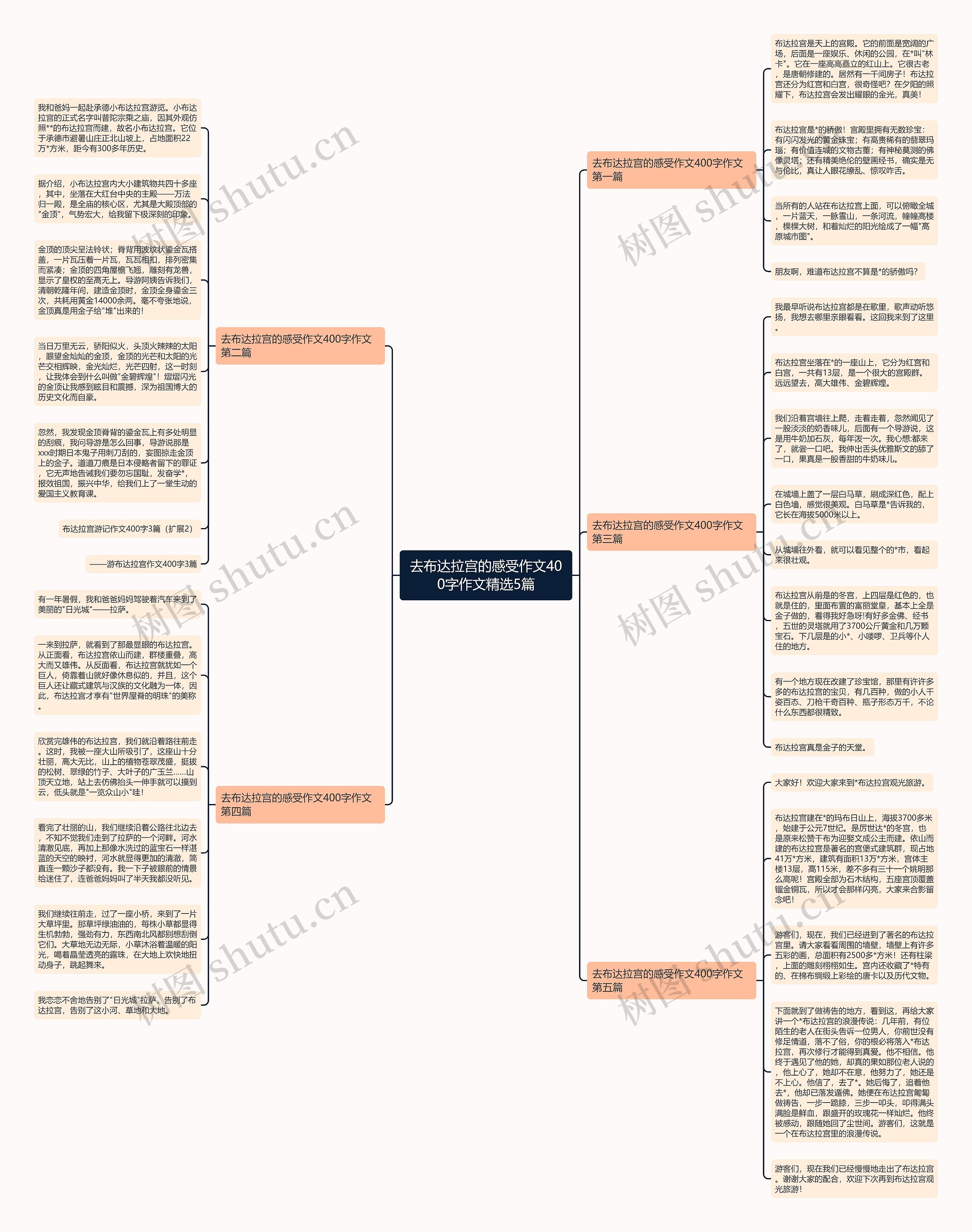 去布达拉宫的感受作文400字作文精选5篇思维导图