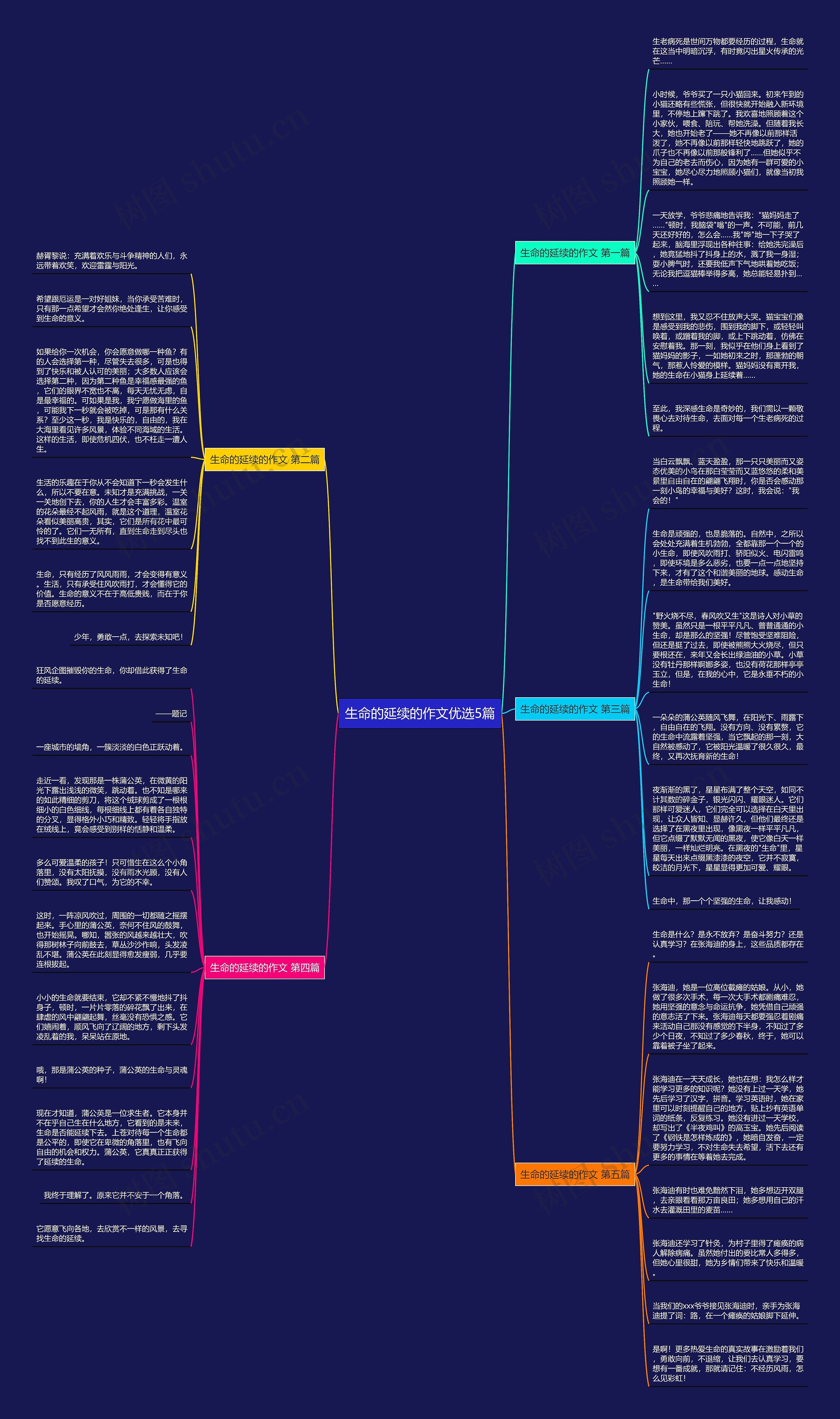 生命的延续的作文优选5篇思维导图
