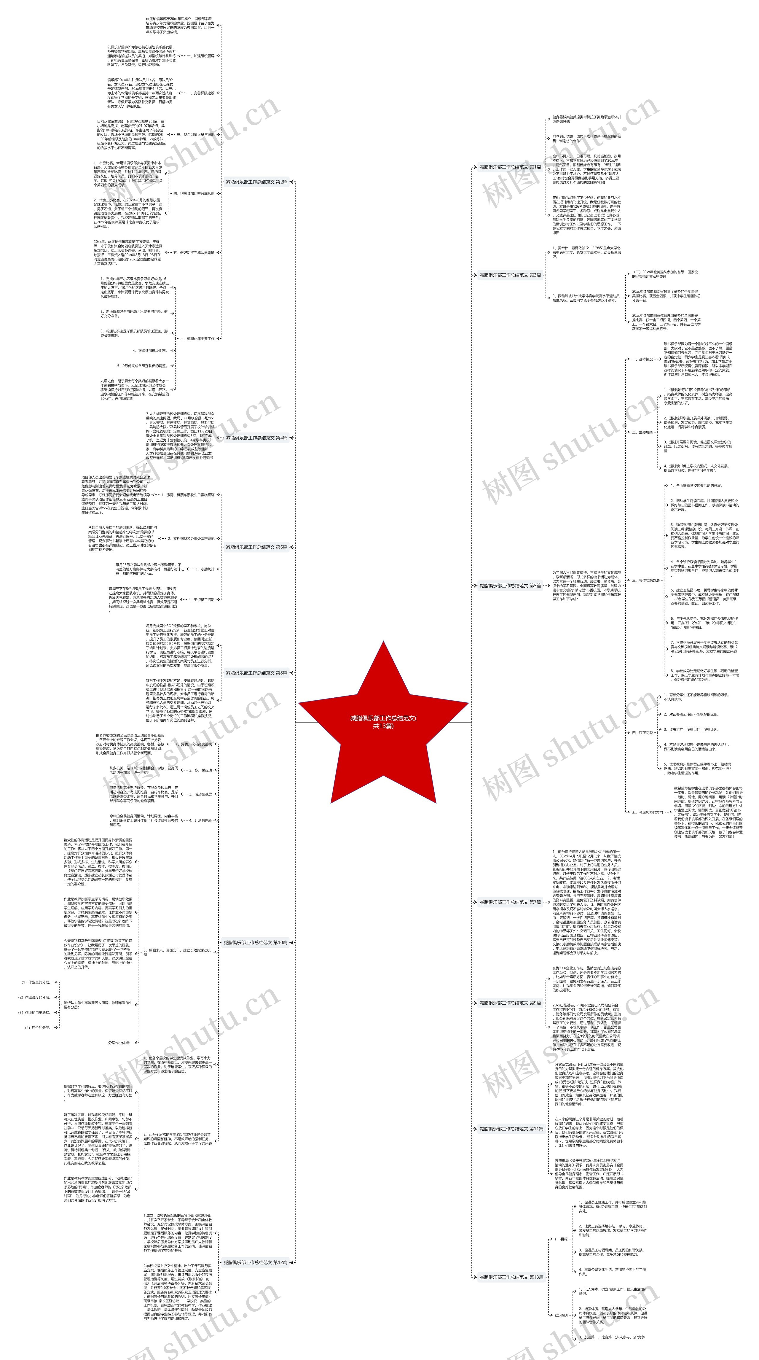 减脂俱乐部工作总结范文(共13篇)思维导图