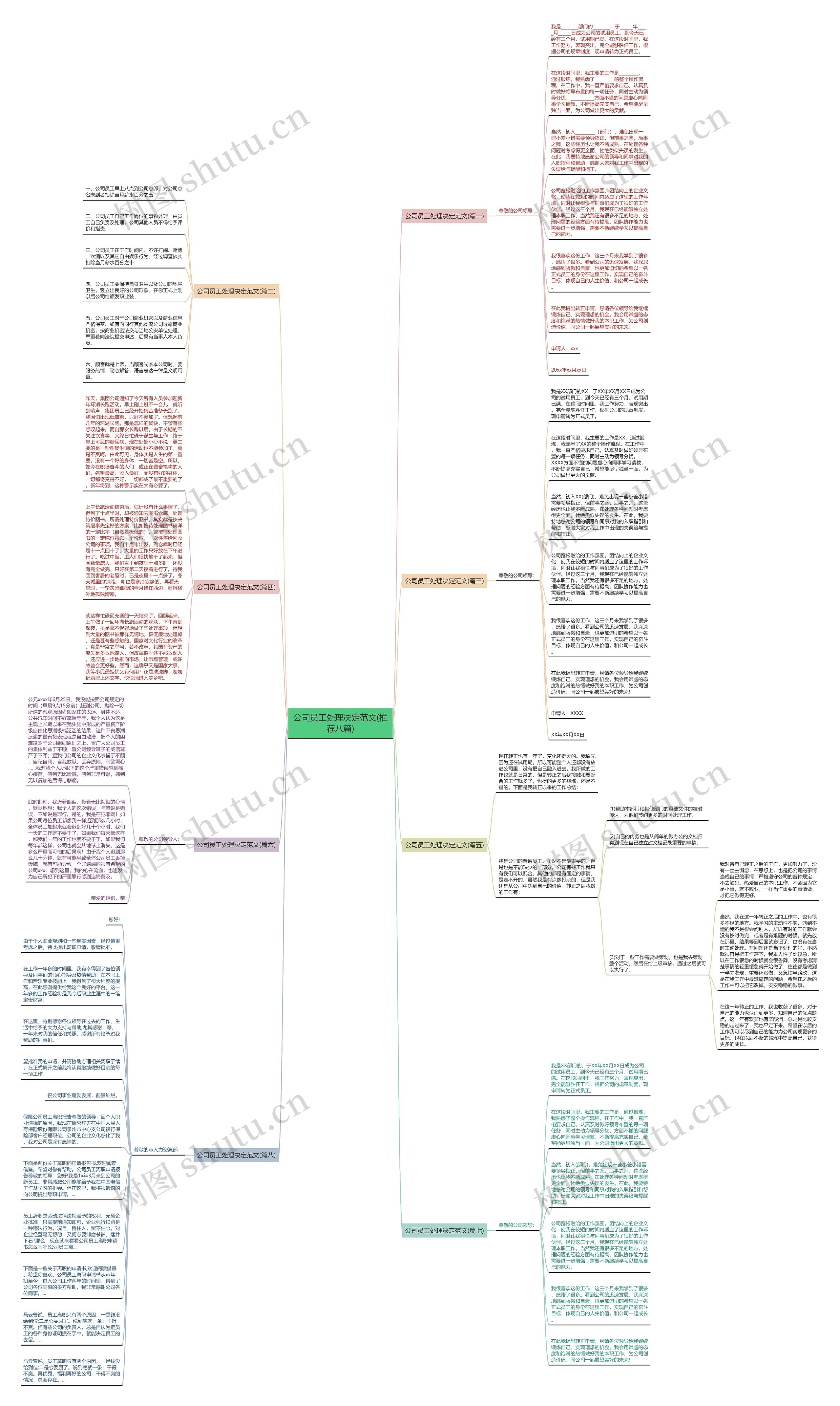 公司员工处理决定范文(推荐八篇)思维导图