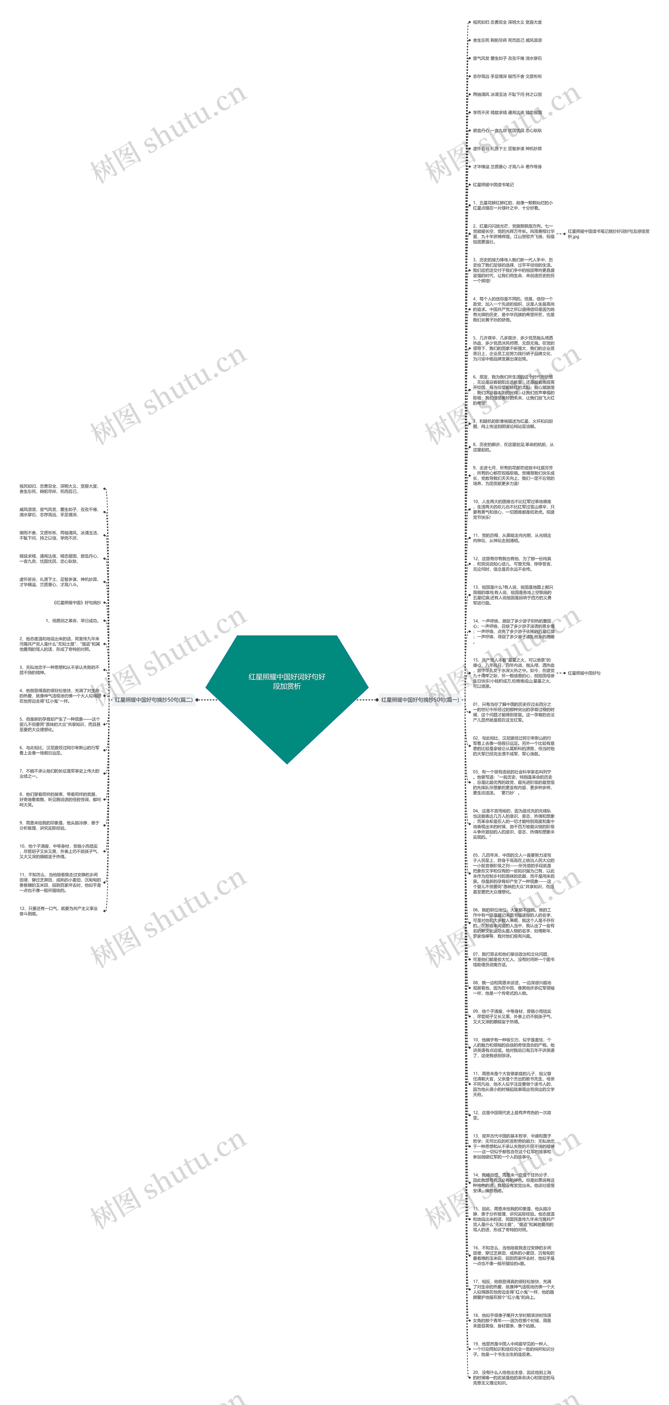 红星照耀中国好词好句好段加赏析思维导图