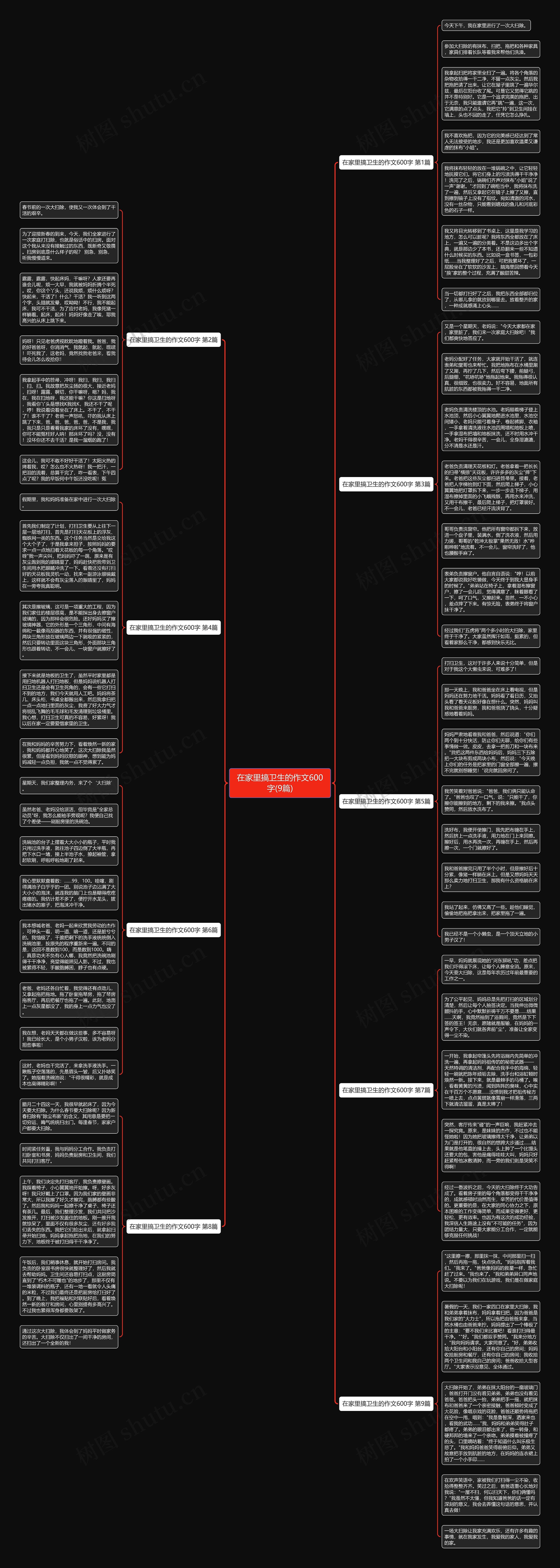 在家里搞卫生的作文600字(9篇)思维导图