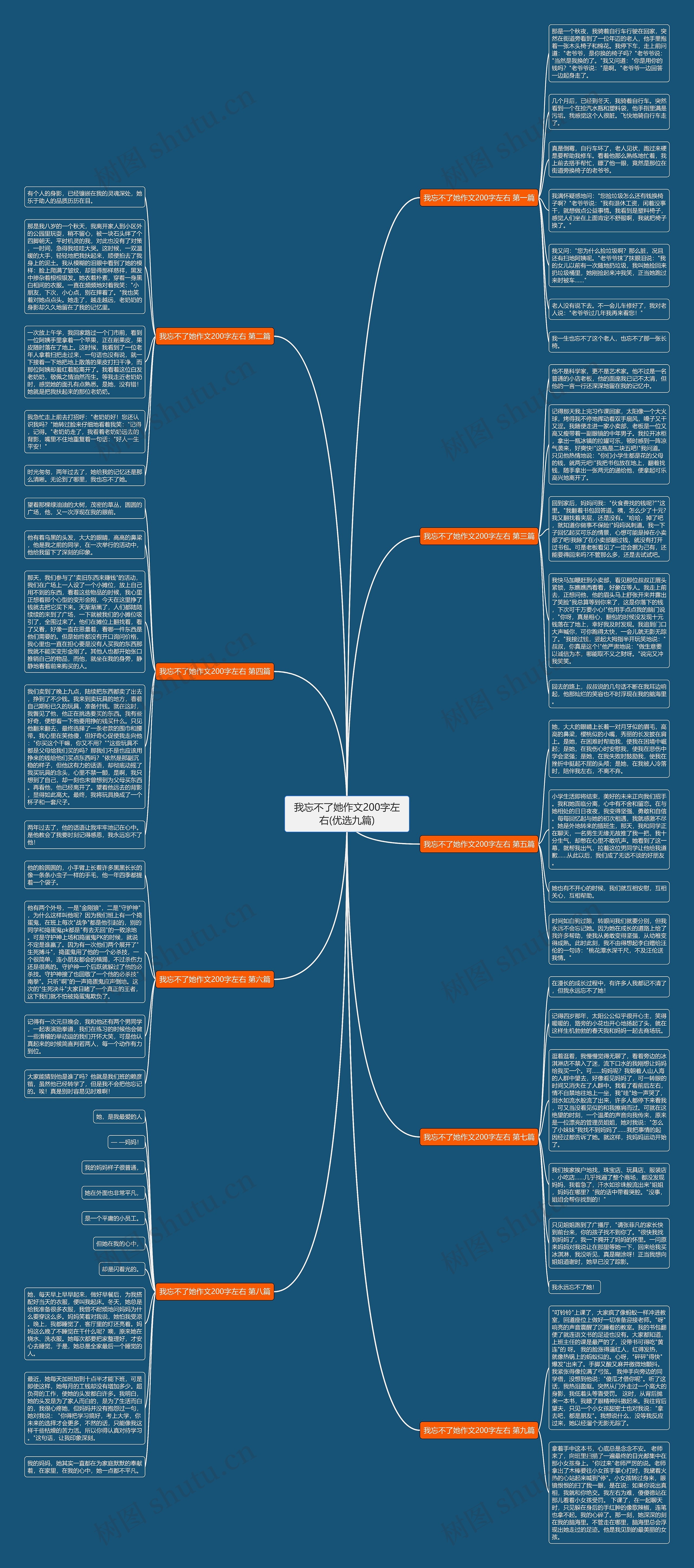 我忘不了她作文200字左右(优选九篇)思维导图