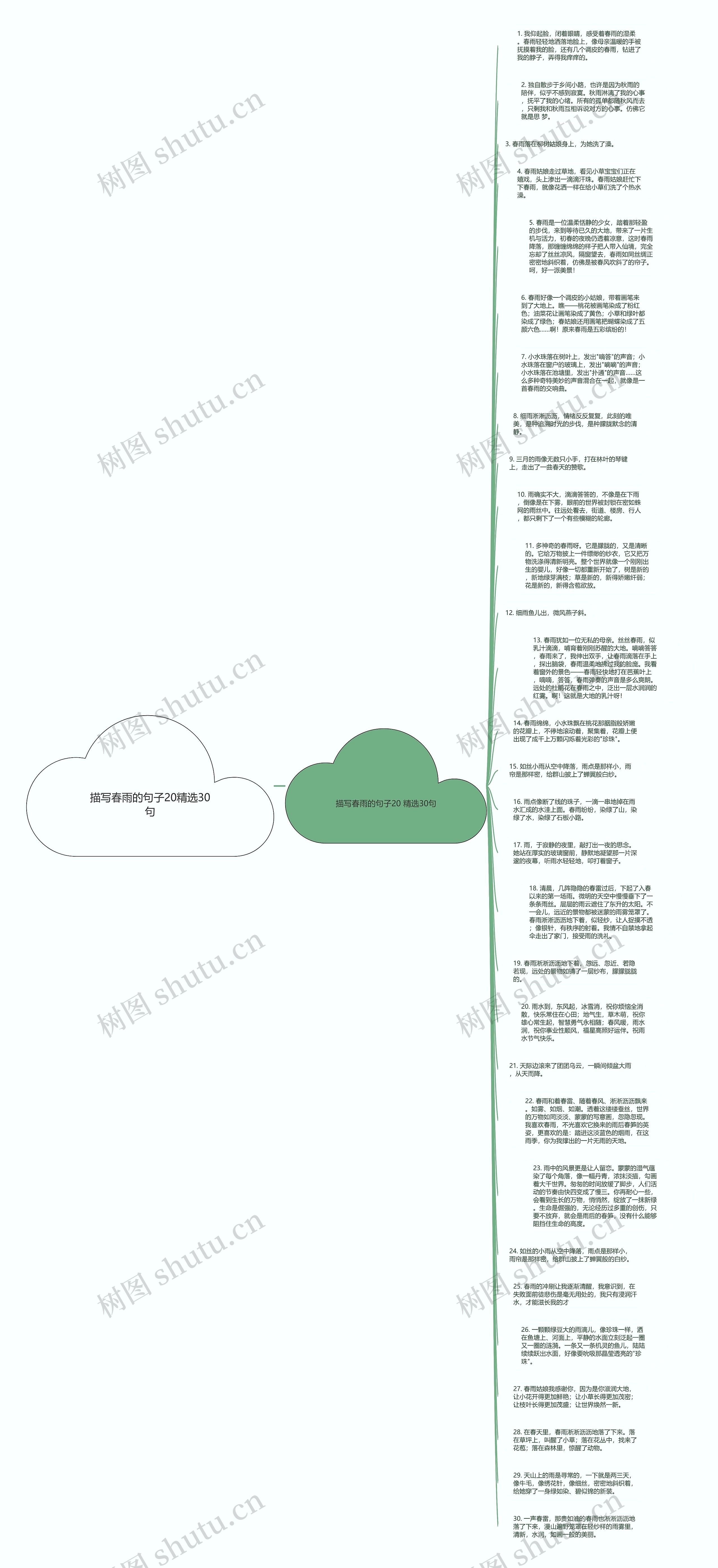 描写春雨的句子20精选30句思维导图