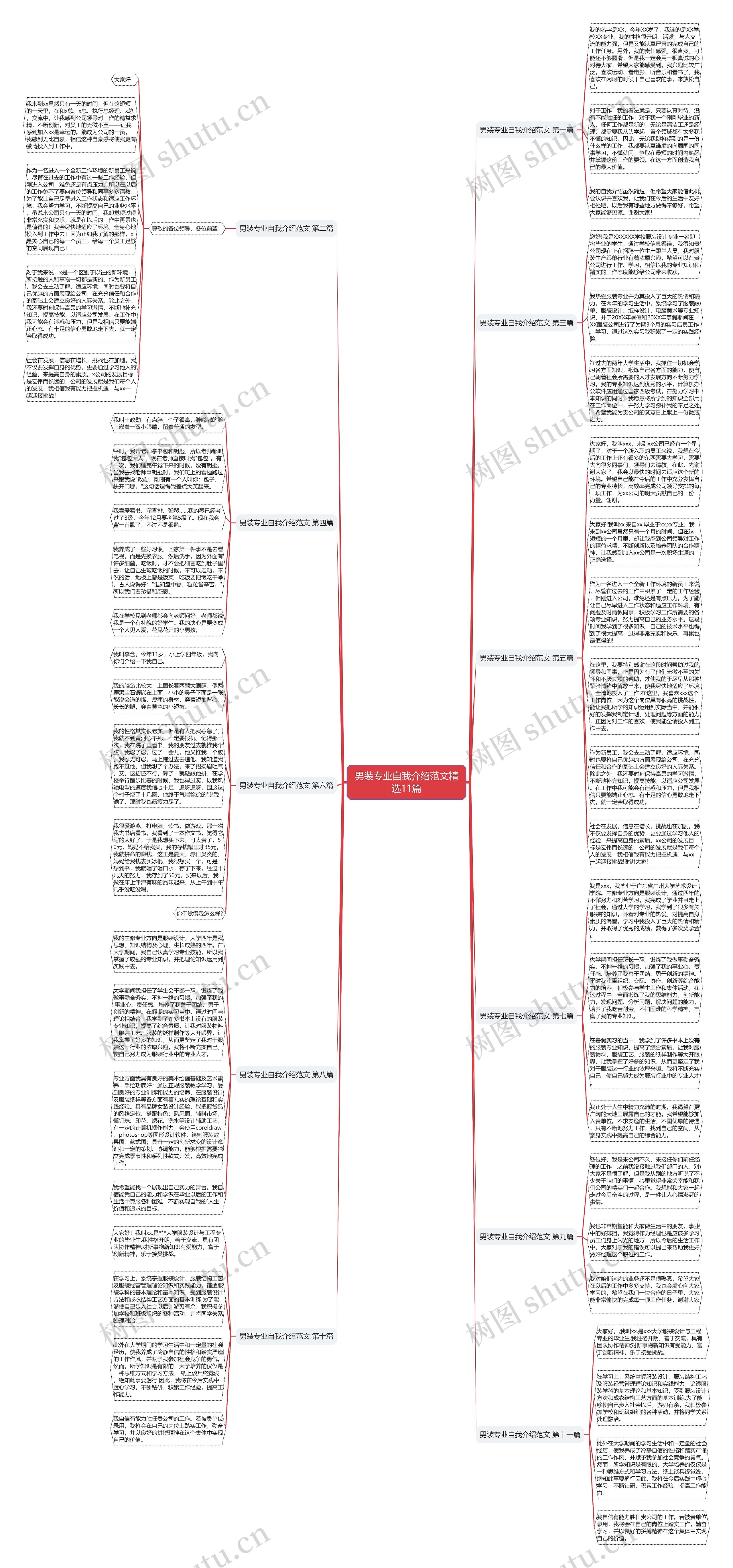 男装专业自我介绍范文精选11篇思维导图