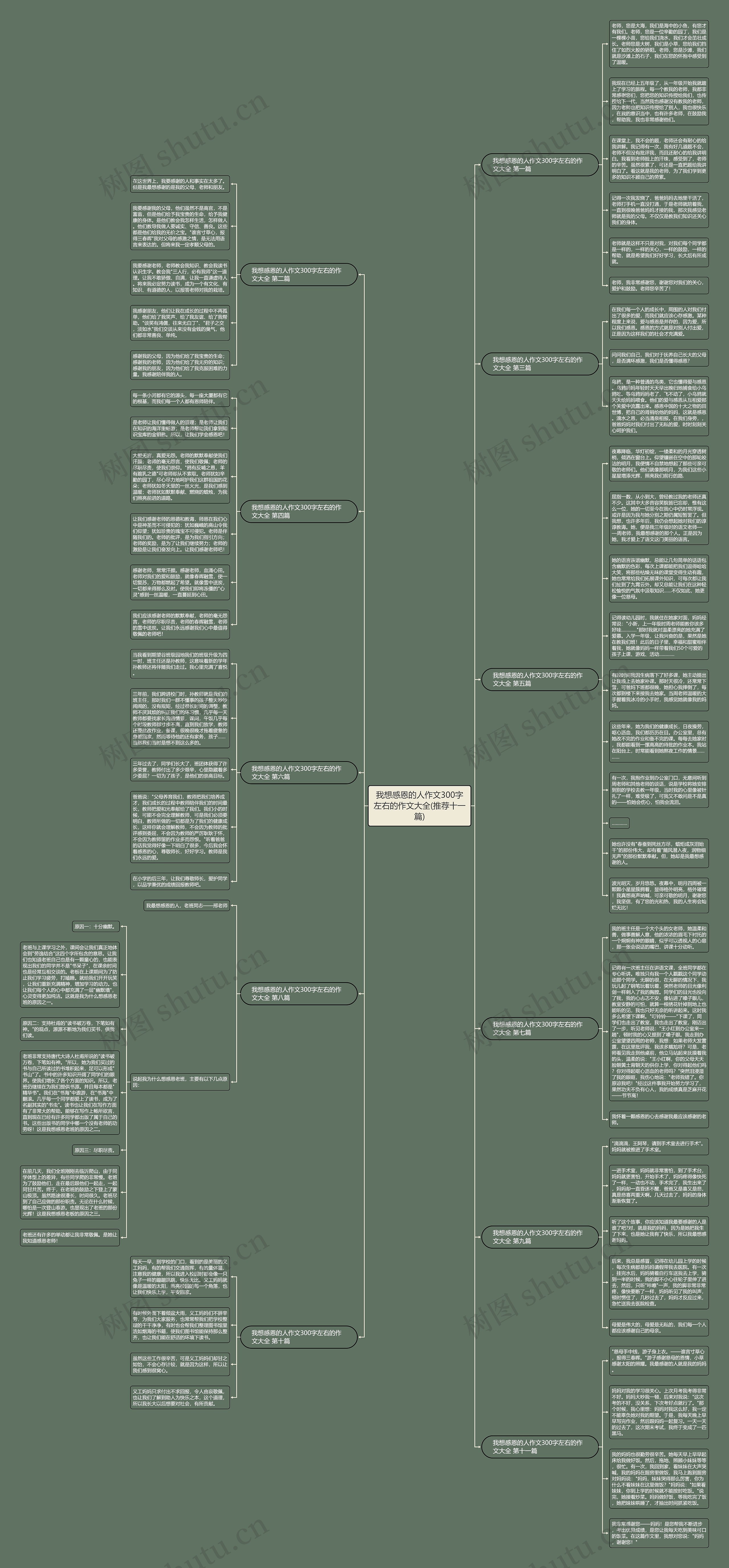 我想感恩的人作文300字左右的作文大全(推荐十一篇)思维导图