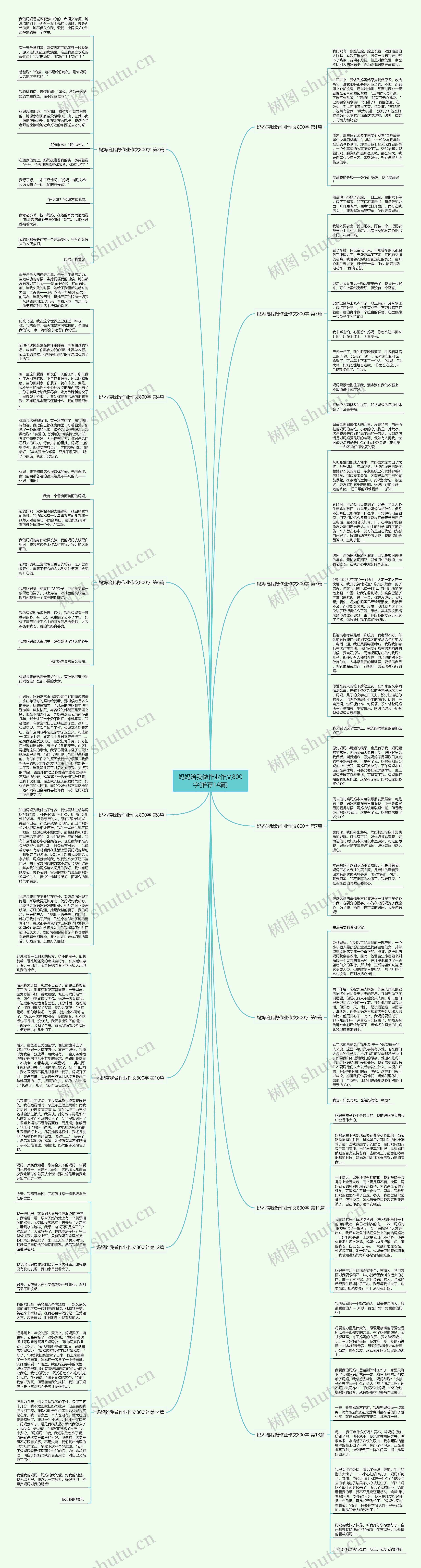 妈妈陪我做作业作文800字(推荐14篇)思维导图