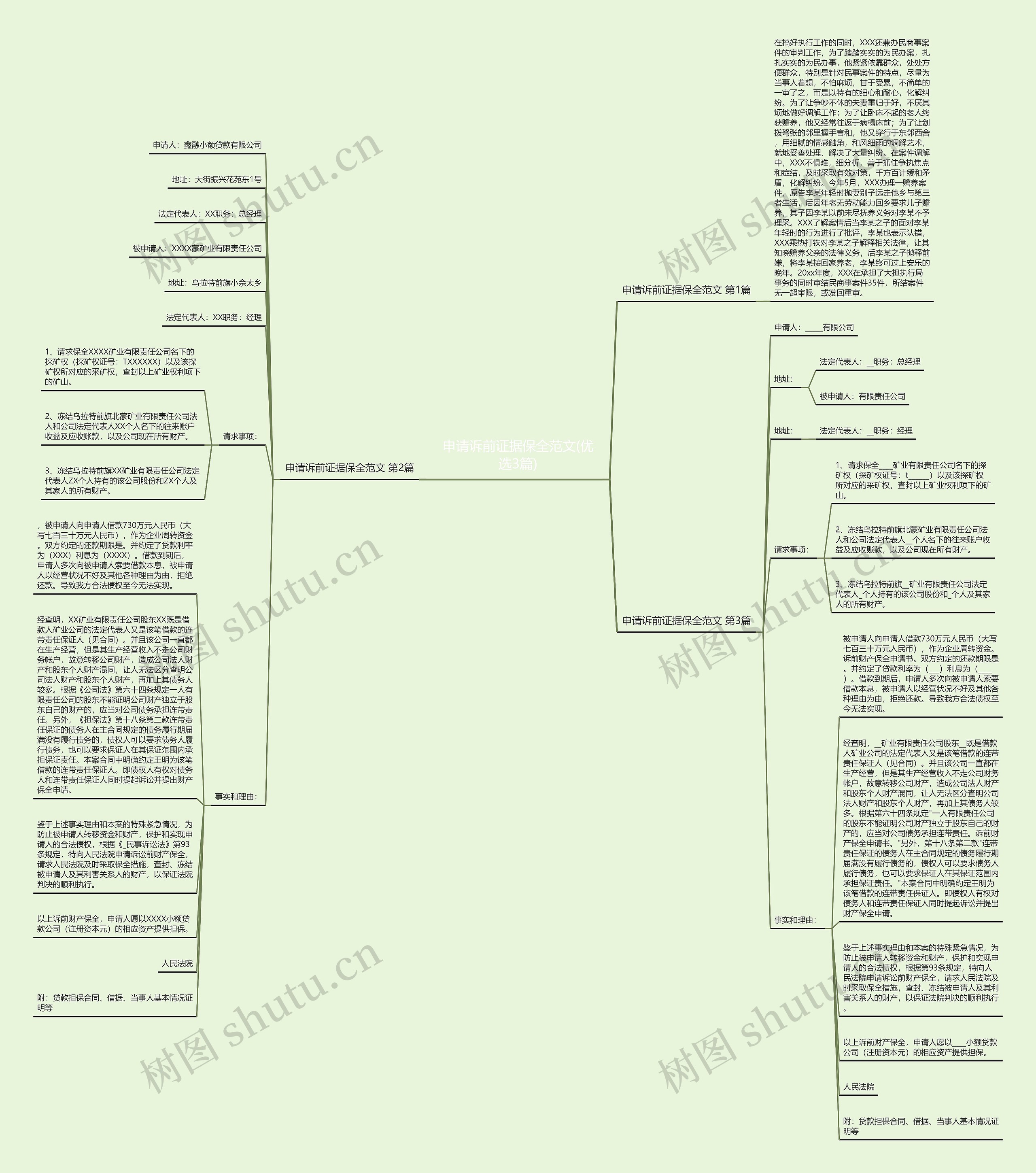 申请诉前证据保全范文(优选3篇)思维导图