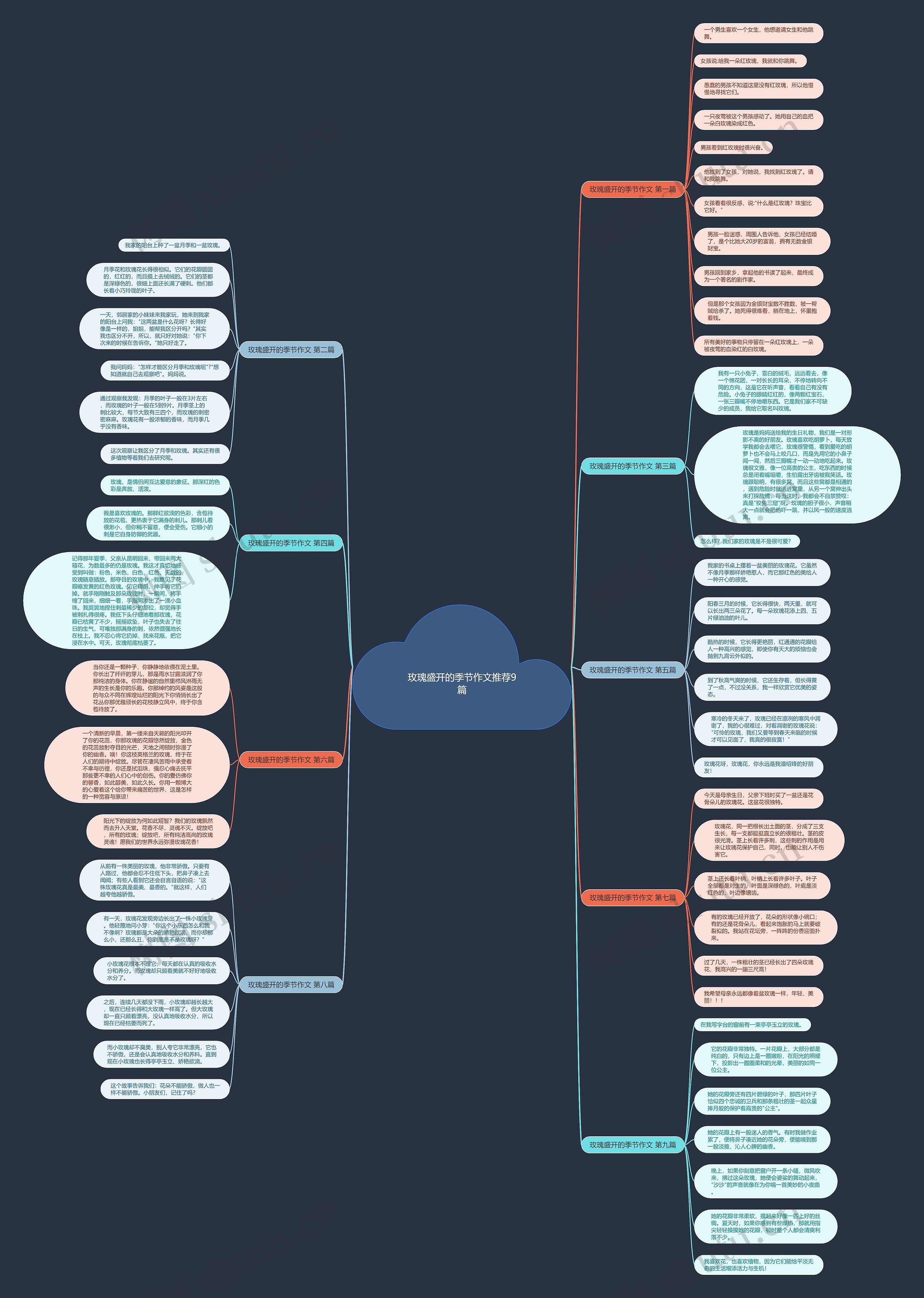 玫瑰盛开的季节作文推荐9篇思维导图