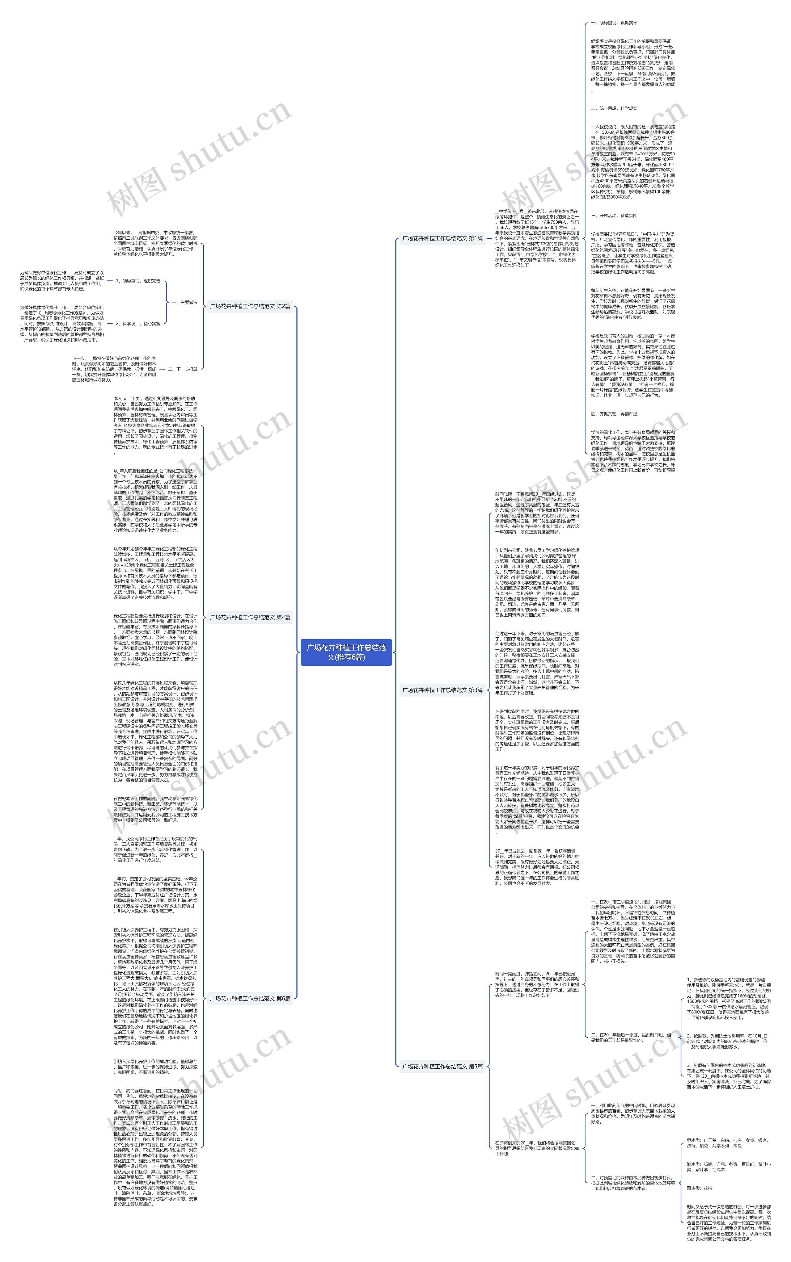 广场花卉种植工作总结范文(推荐6篇)思维导图