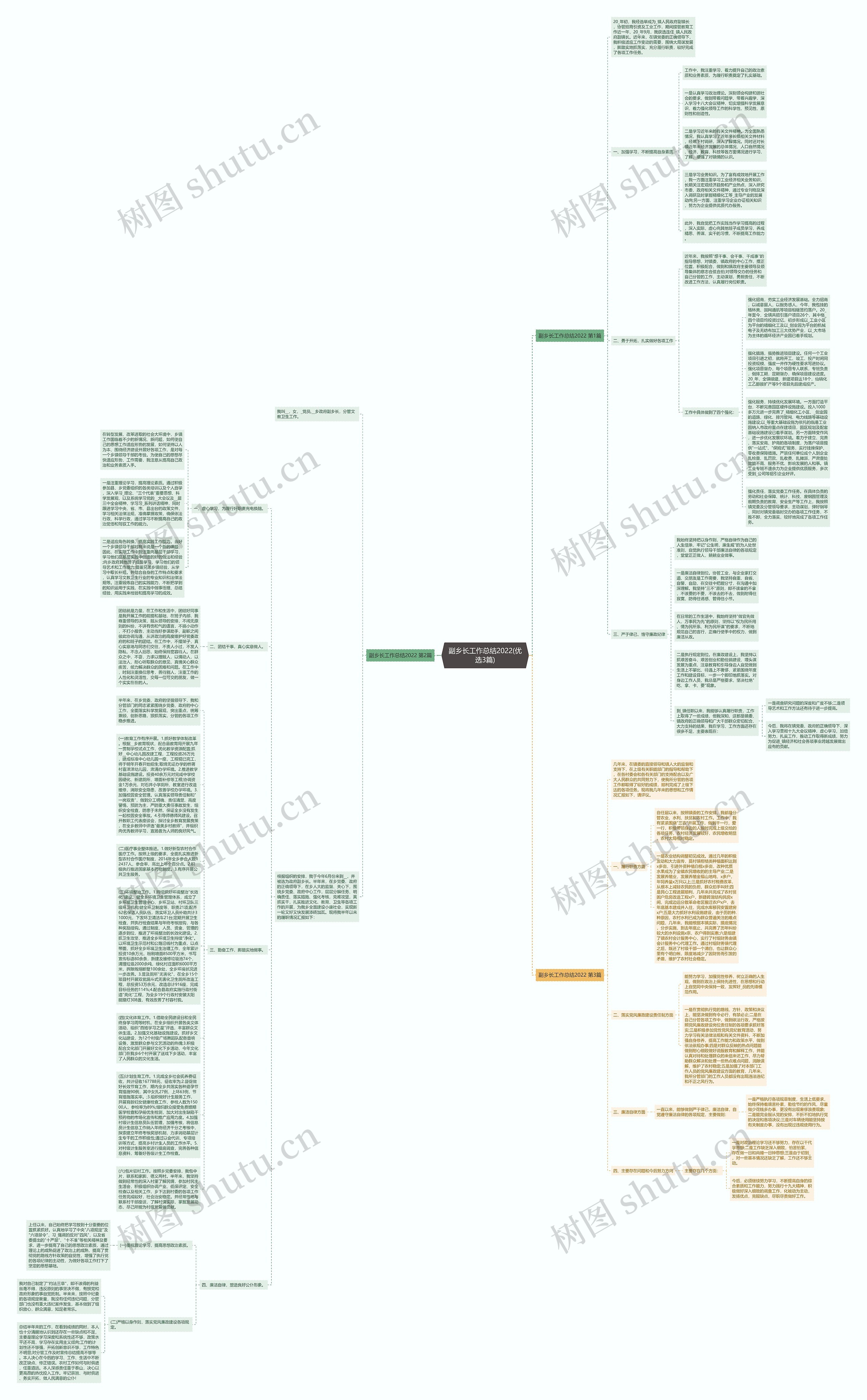 副乡长工作总结2022(优选3篇)思维导图