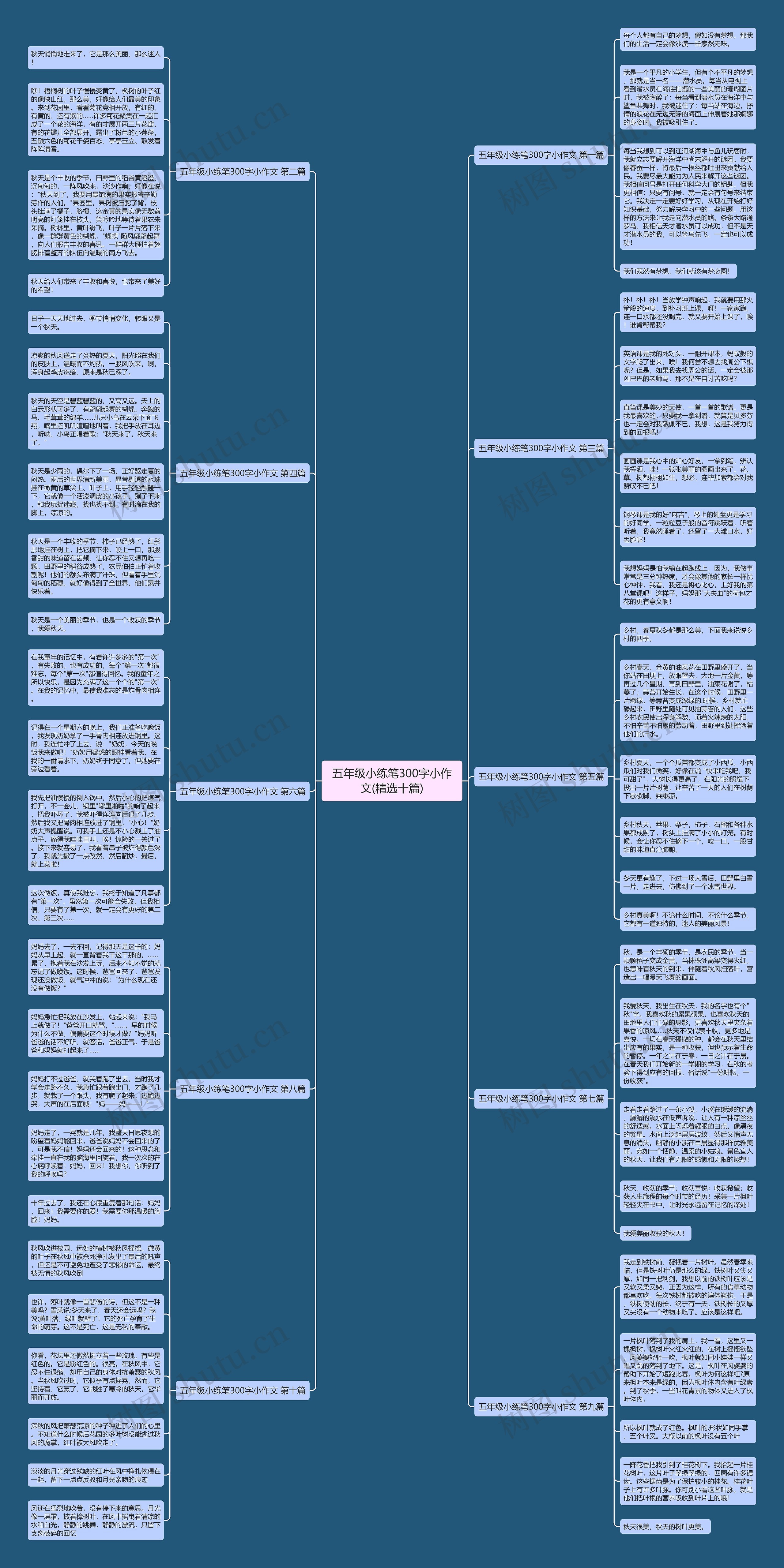 五年级小练笔300字小作文(精选十篇)思维导图