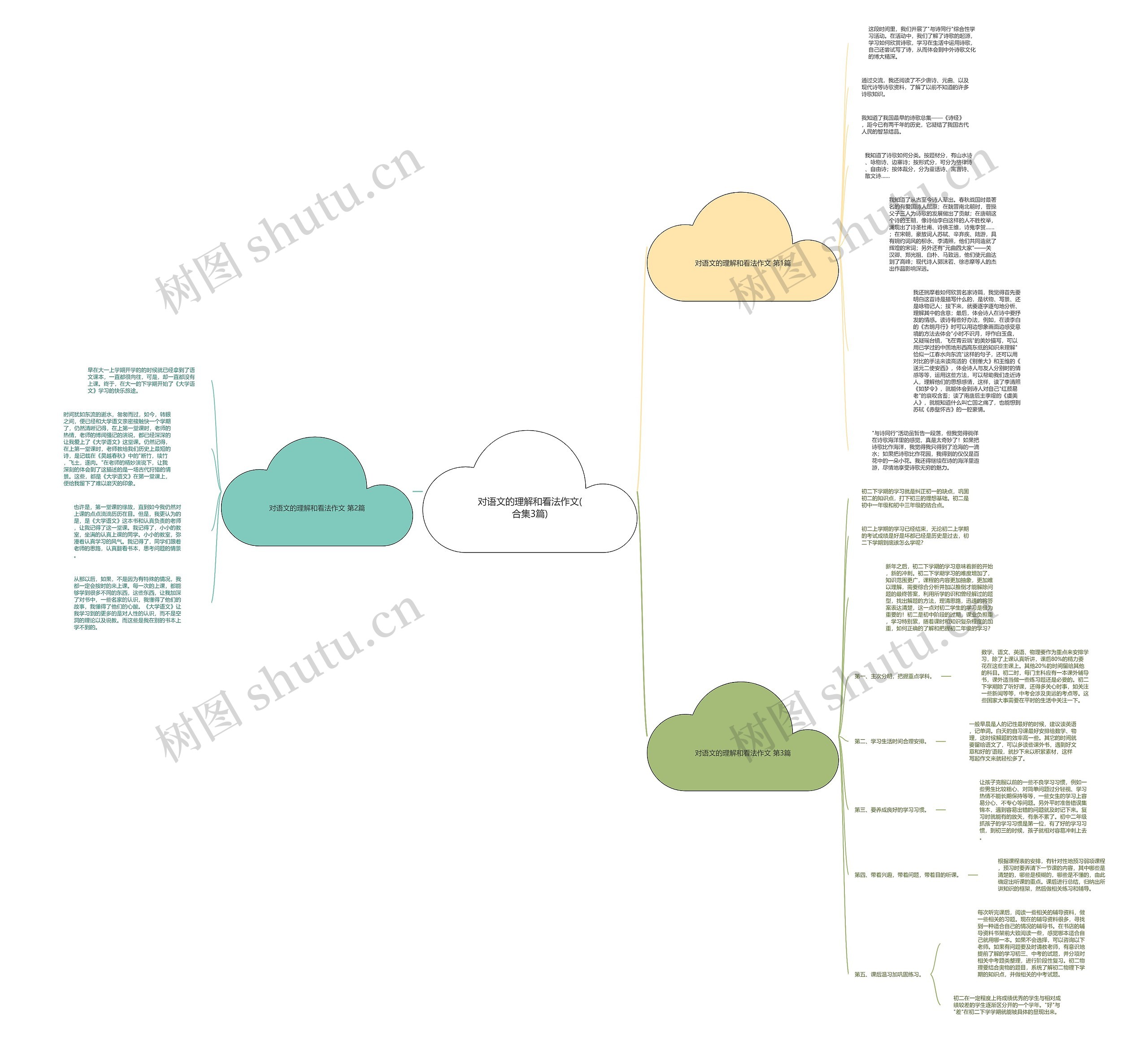 对语文的理解和看法作文(合集3篇)思维导图