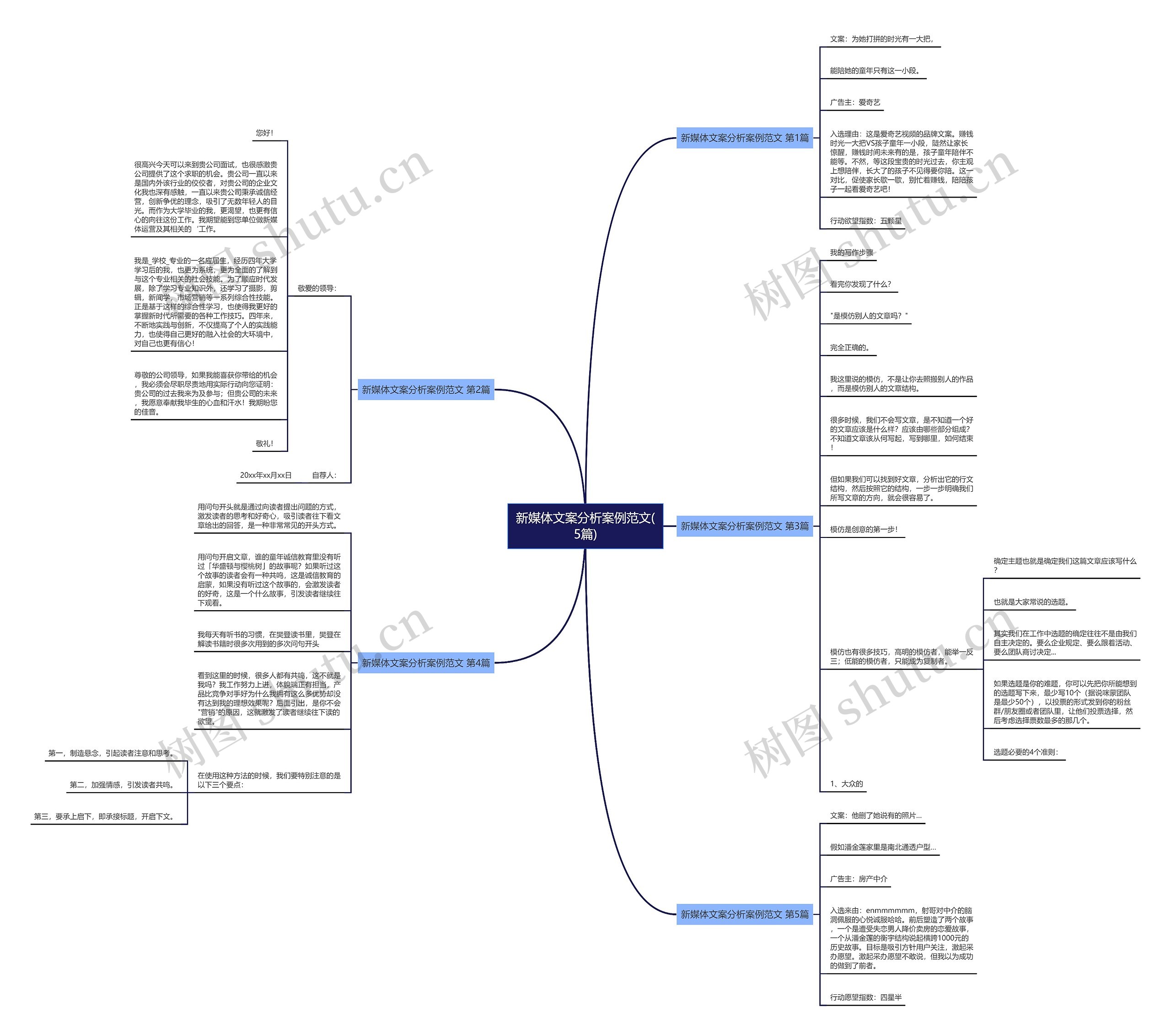 新媒体文案分析案例范文(5篇)思维导图