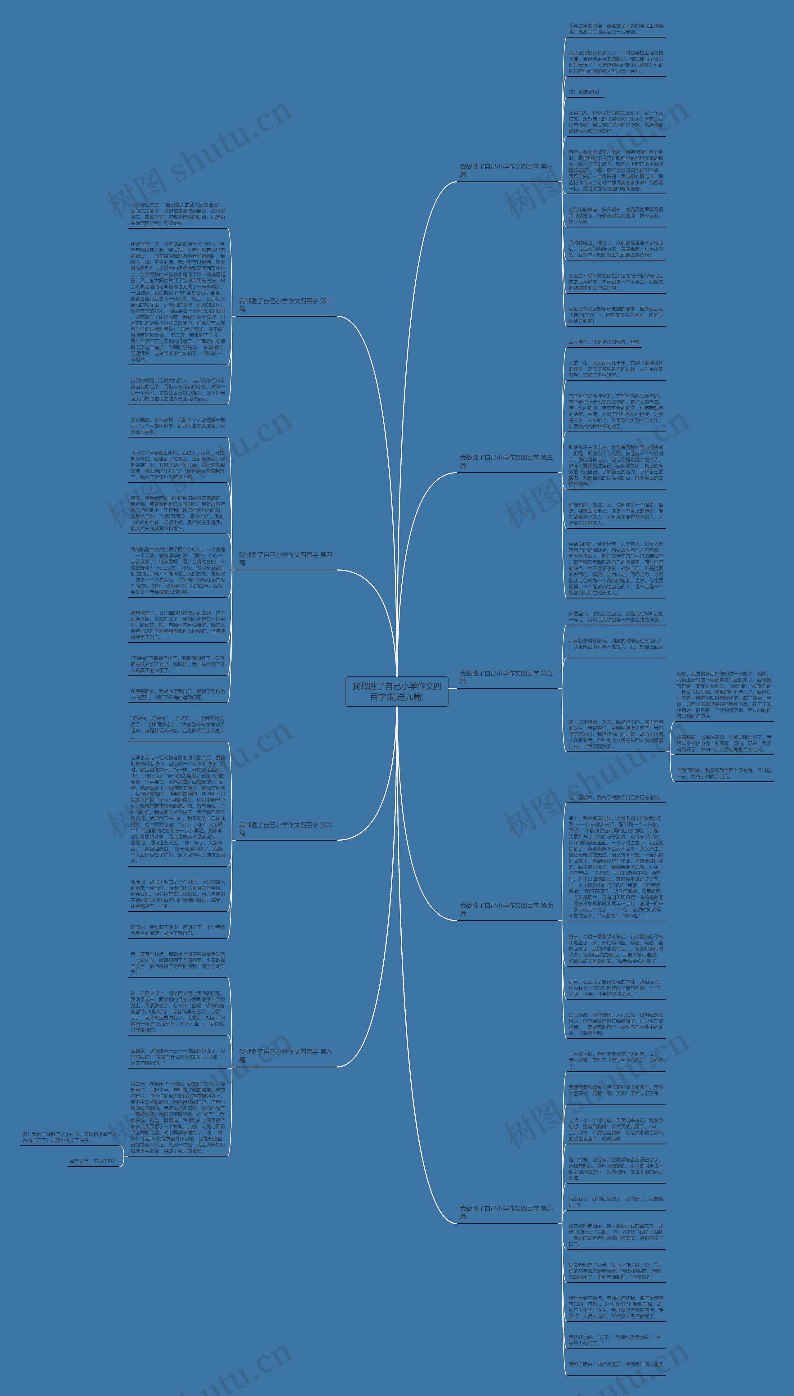 我战胜了自己小学作文四百字(精选九篇)思维导图