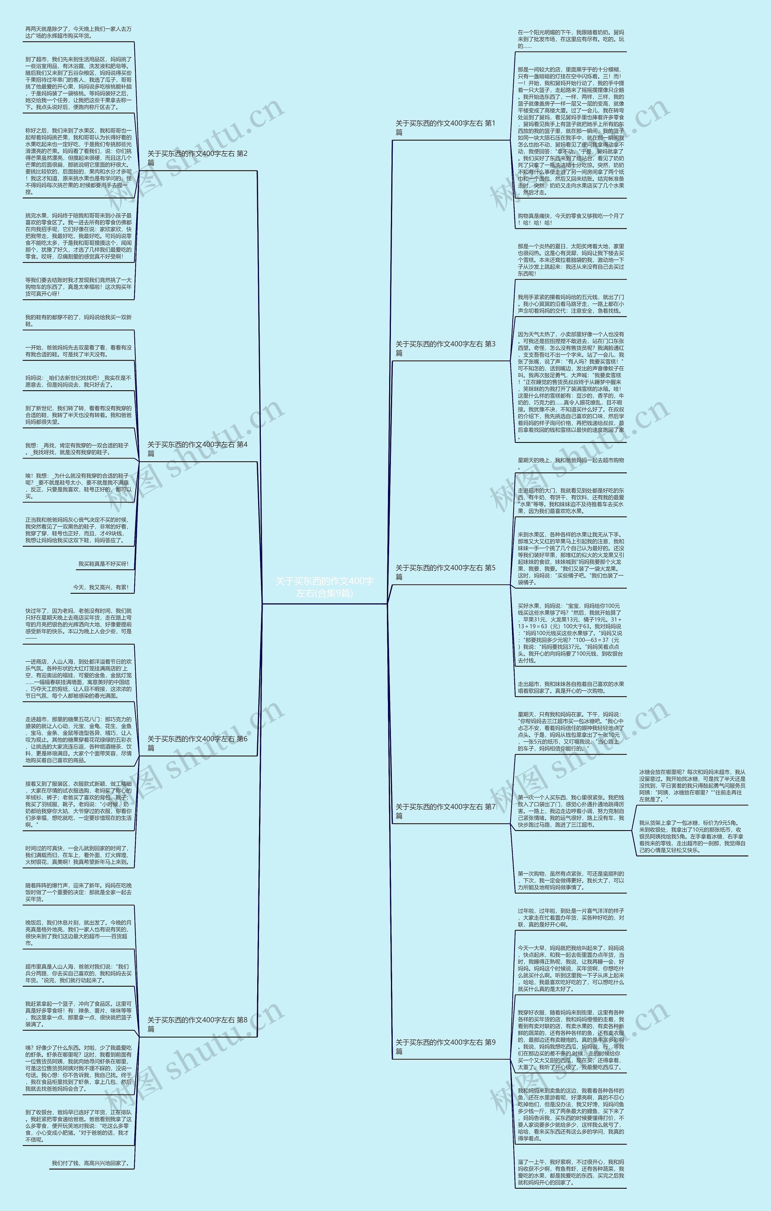 关于买东西的作文400字左右(合集9篇)思维导图