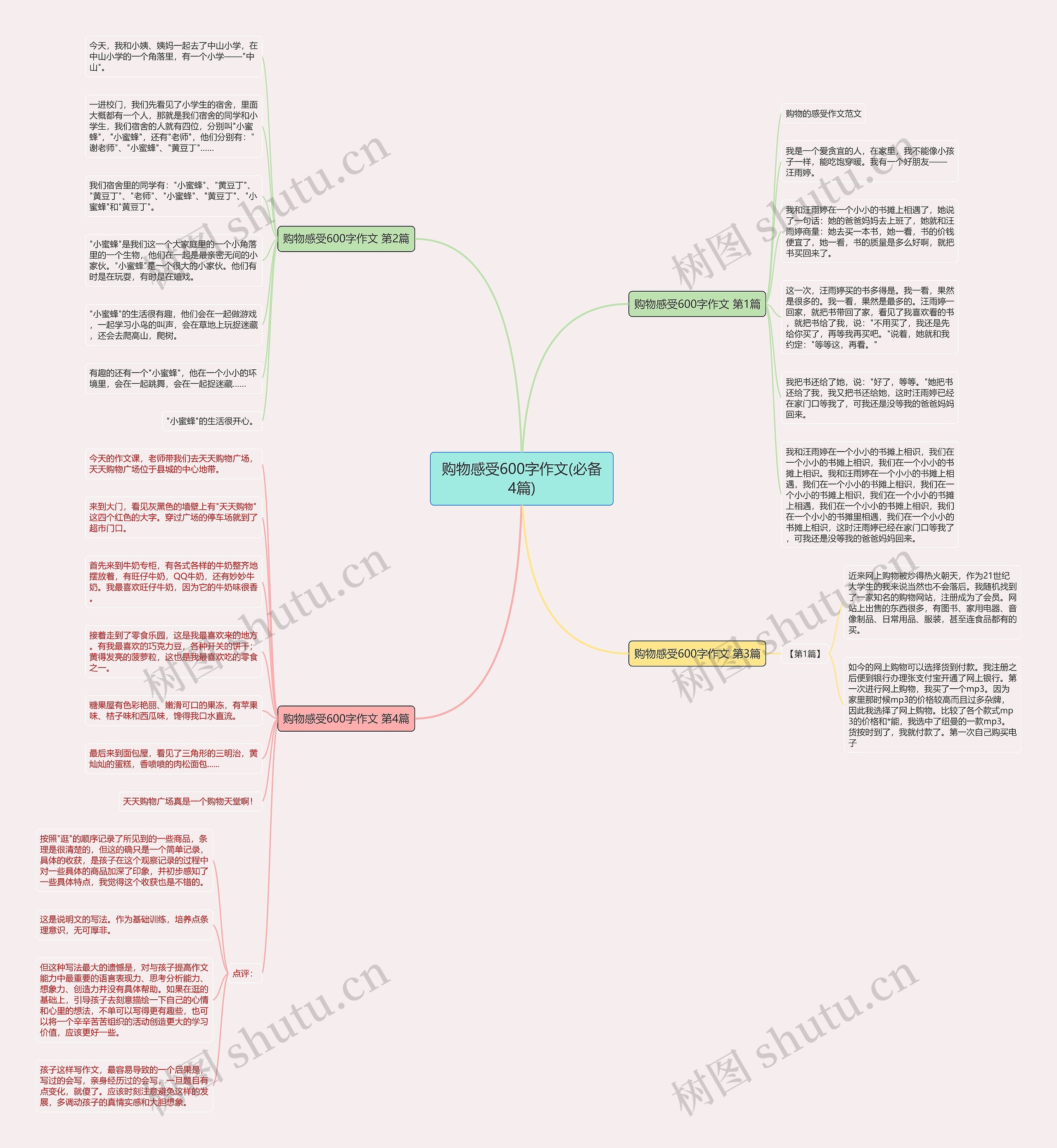 购物感受600字作文(必备4篇)思维导图