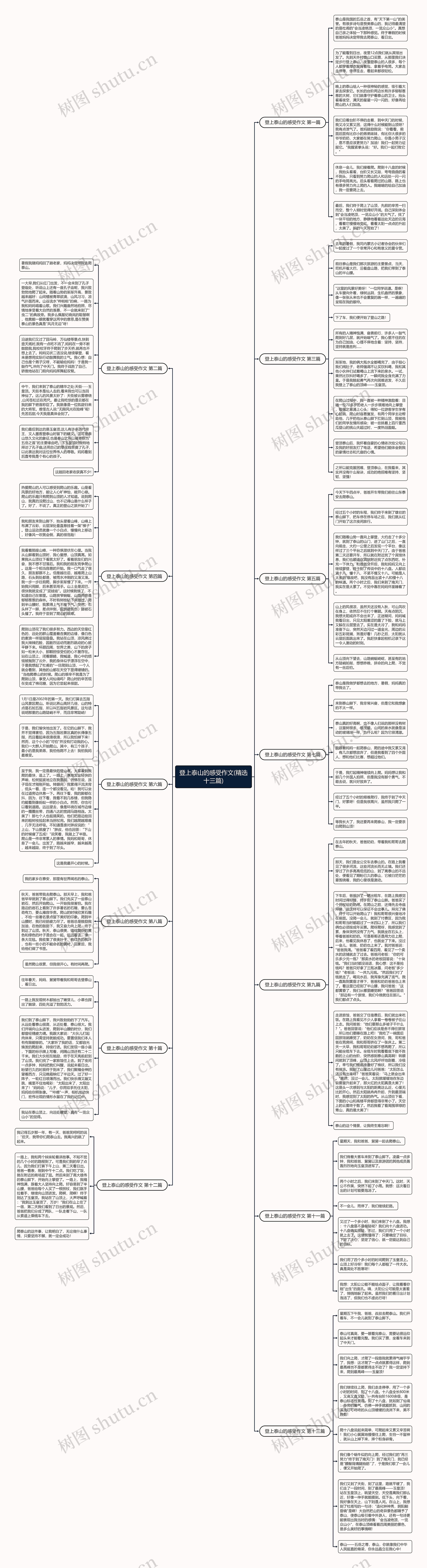 登上泰山的感受作文(精选十三篇)思维导图