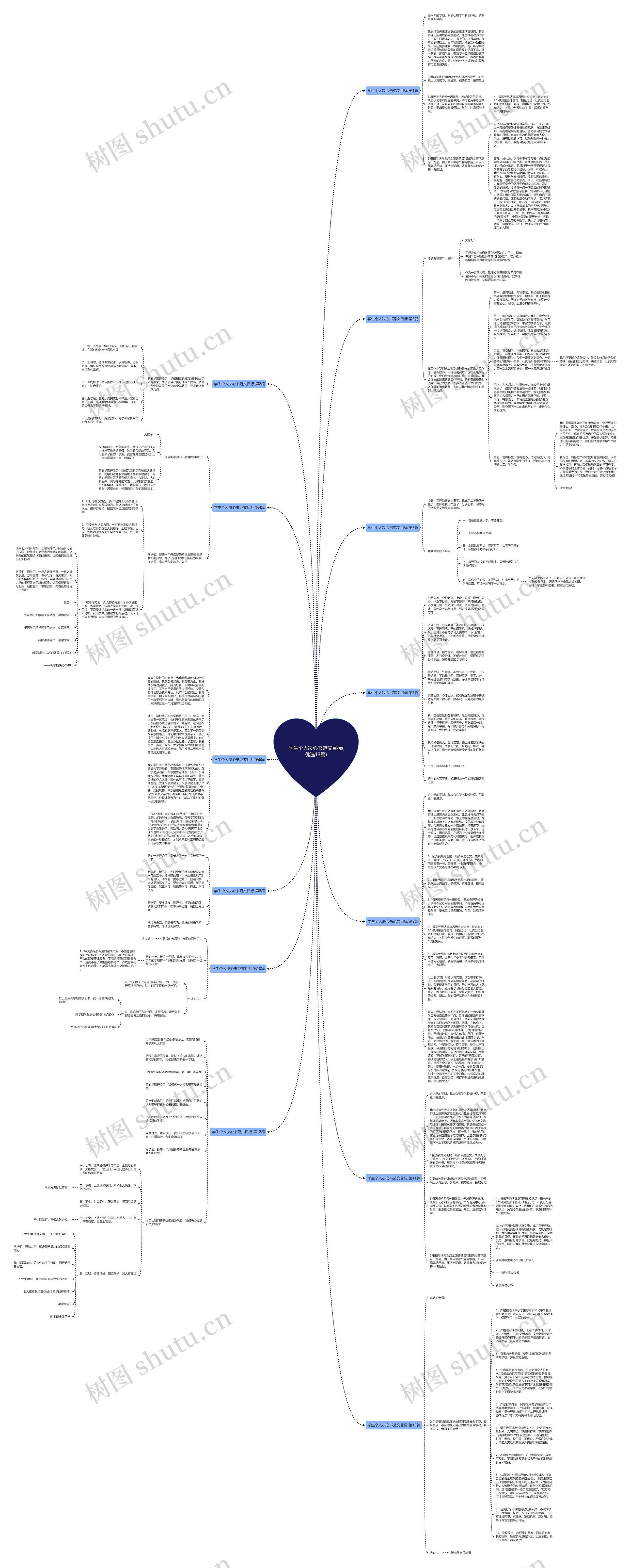 学生个人决心书范文目标(优选13篇)思维导图