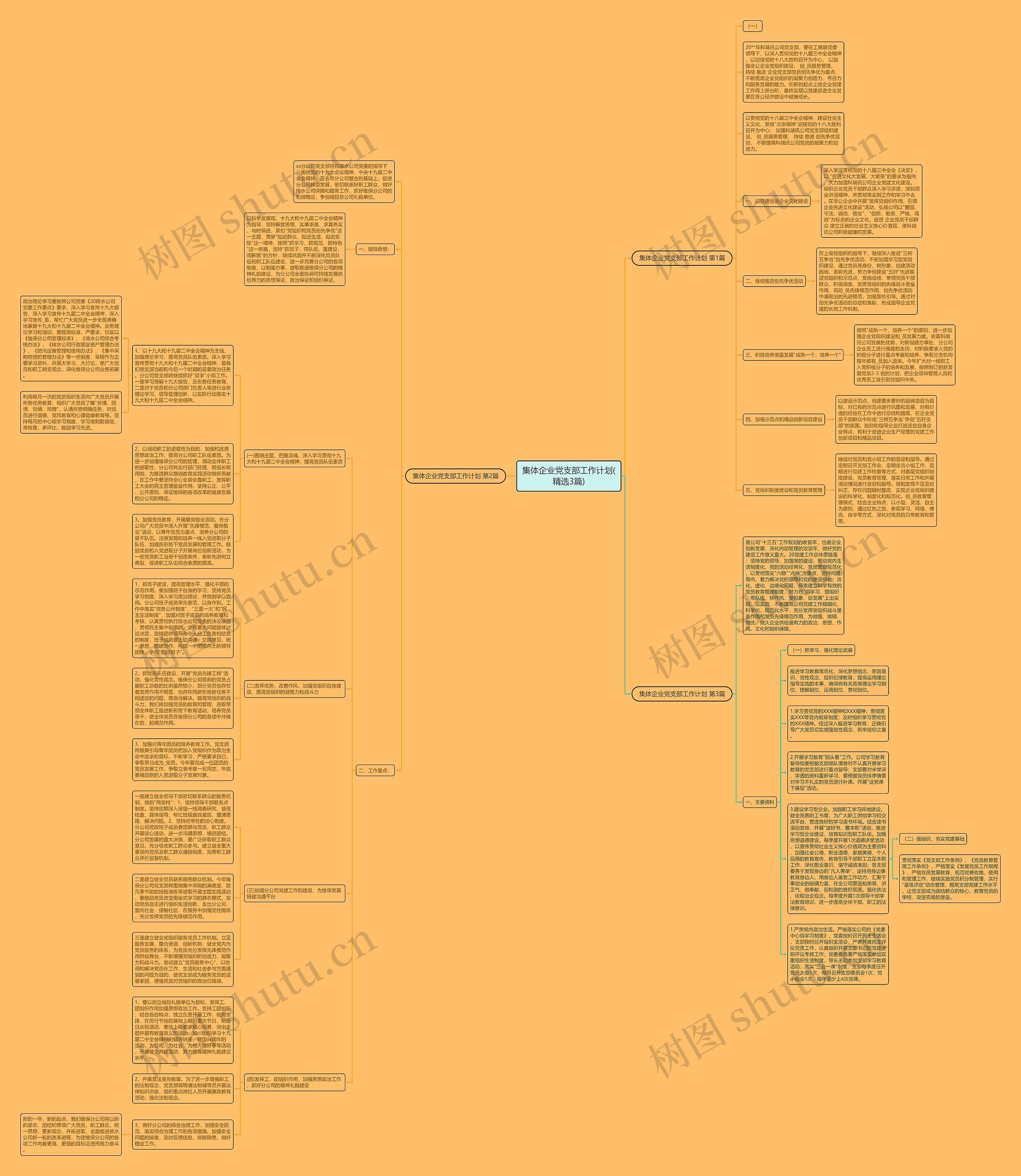 集体企业党支部工作计划(精选3篇)思维导图
