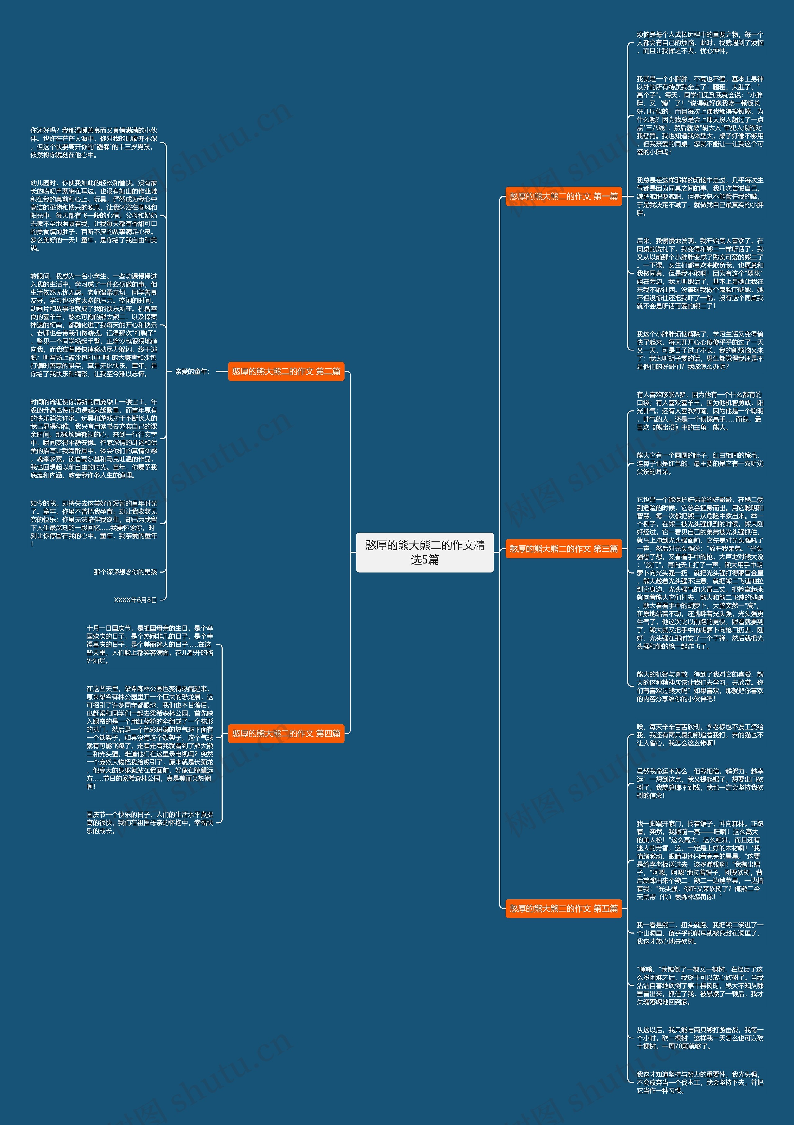 憨厚的熊大熊二的作文精选5篇思维导图