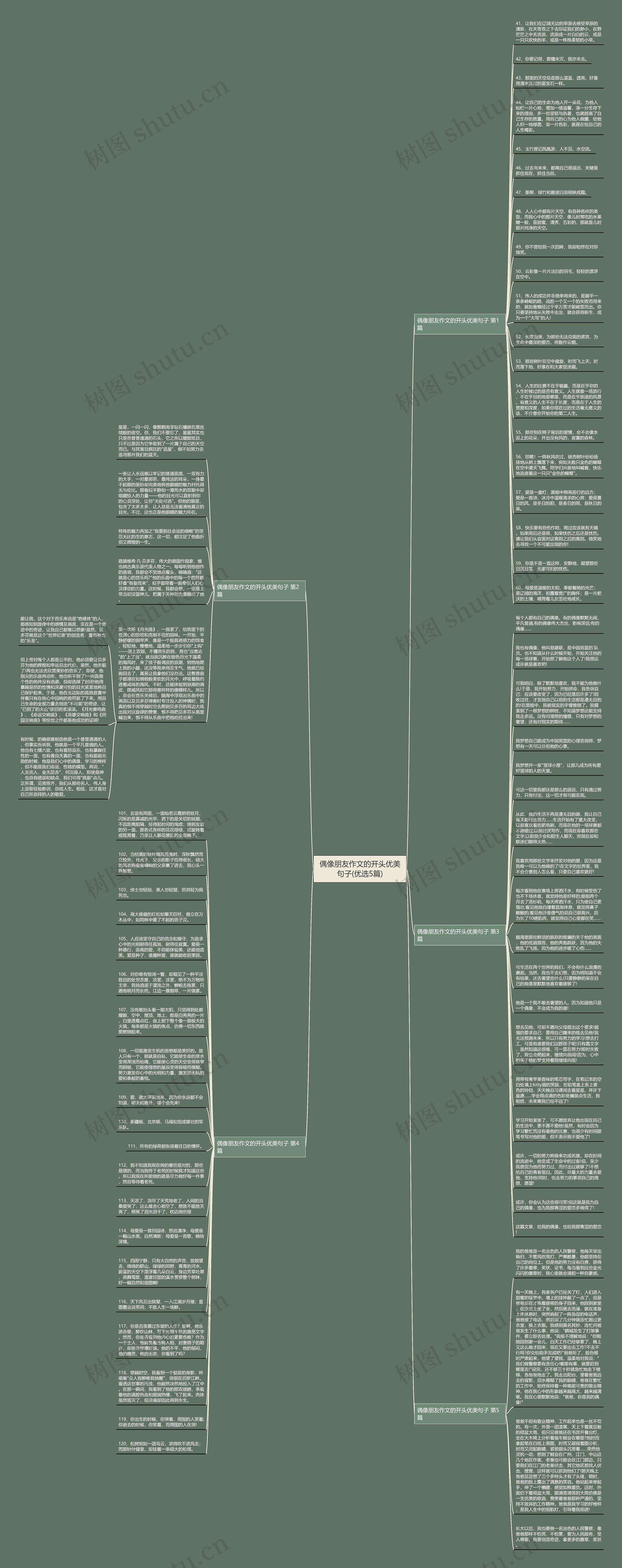 偶像朋友作文的开头优美句子(优选5篇)思维导图