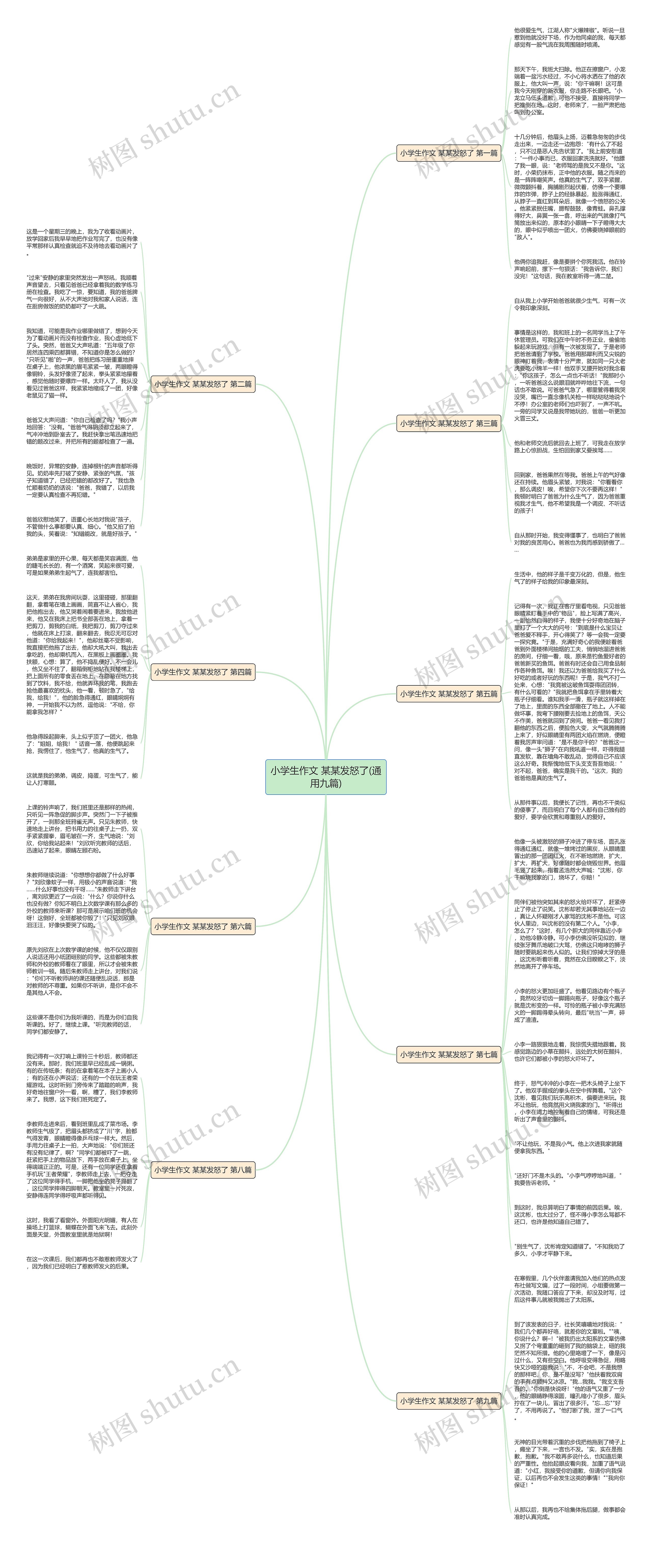 小学生作文 某某发怒了(通用九篇)思维导图