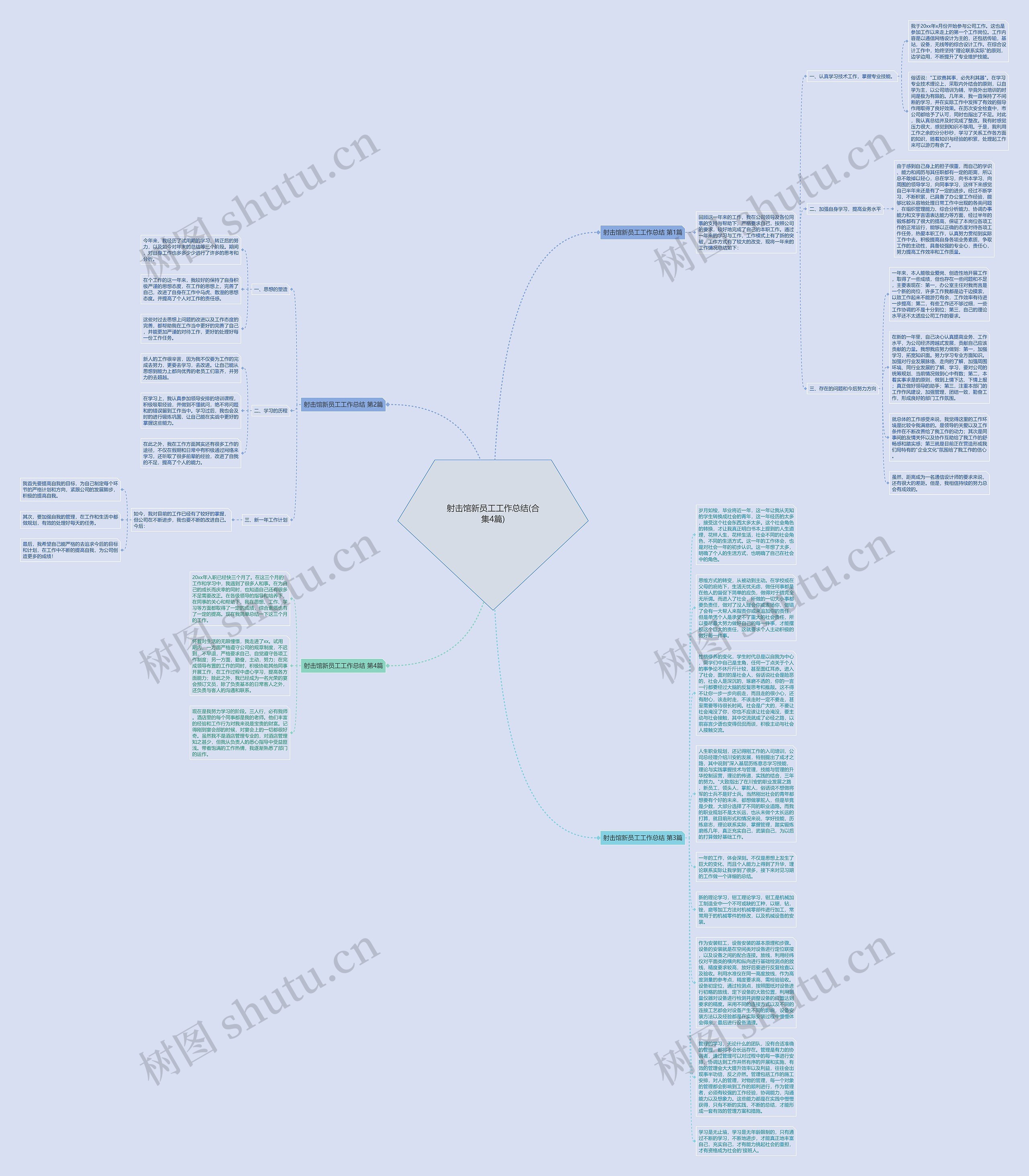 射击馆新员工工作总结(合集4篇)思维导图