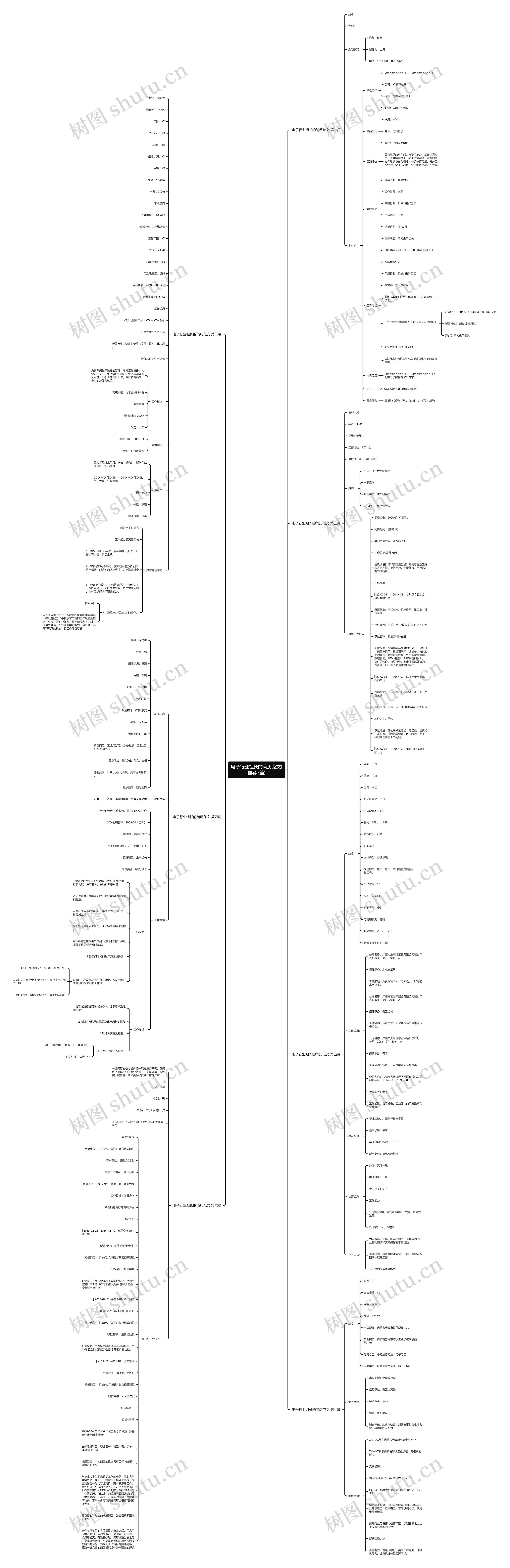 电子行业组长的简历范文(推荐7篇)思维导图