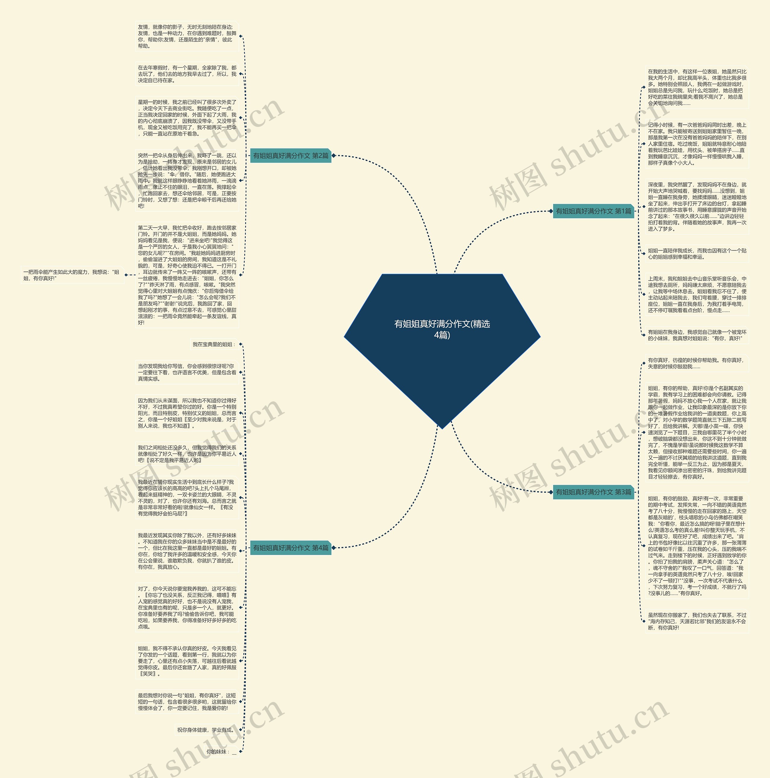 有姐姐真好满分作文(精选4篇)思维导图