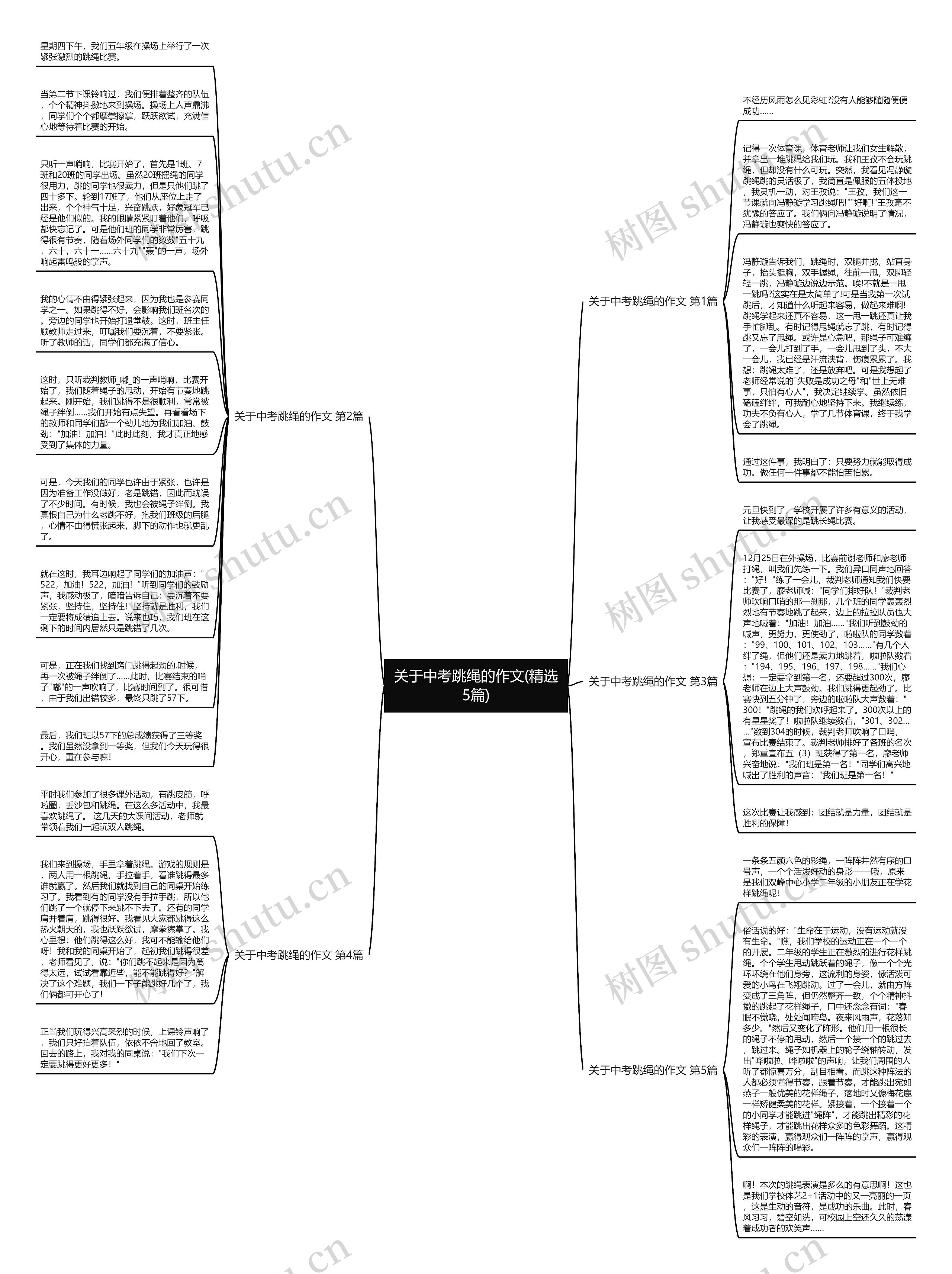 关于中考跳绳的作文(精选5篇)思维导图