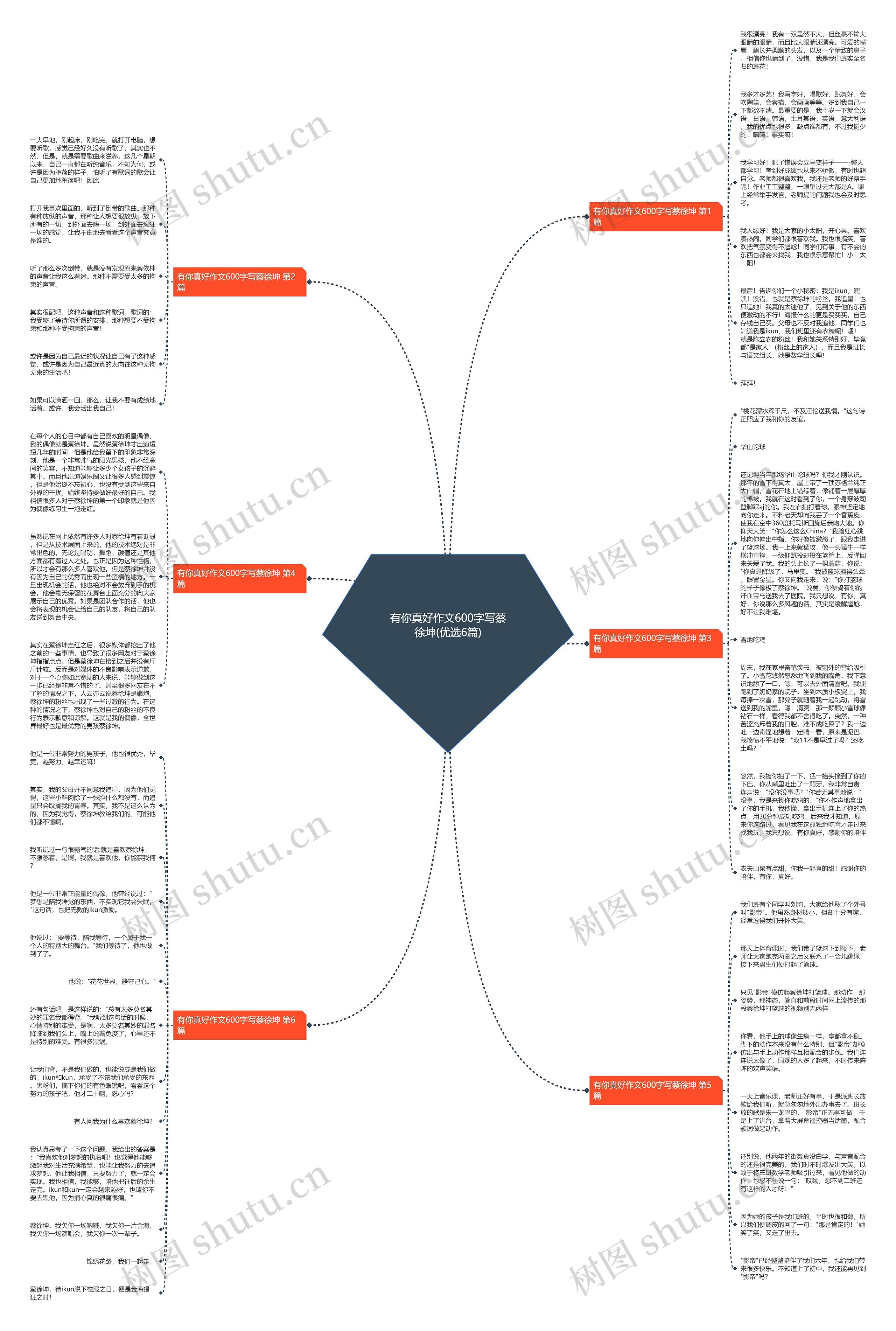 有你真好作文600字写蔡徐坤(优选6篇)思维导图