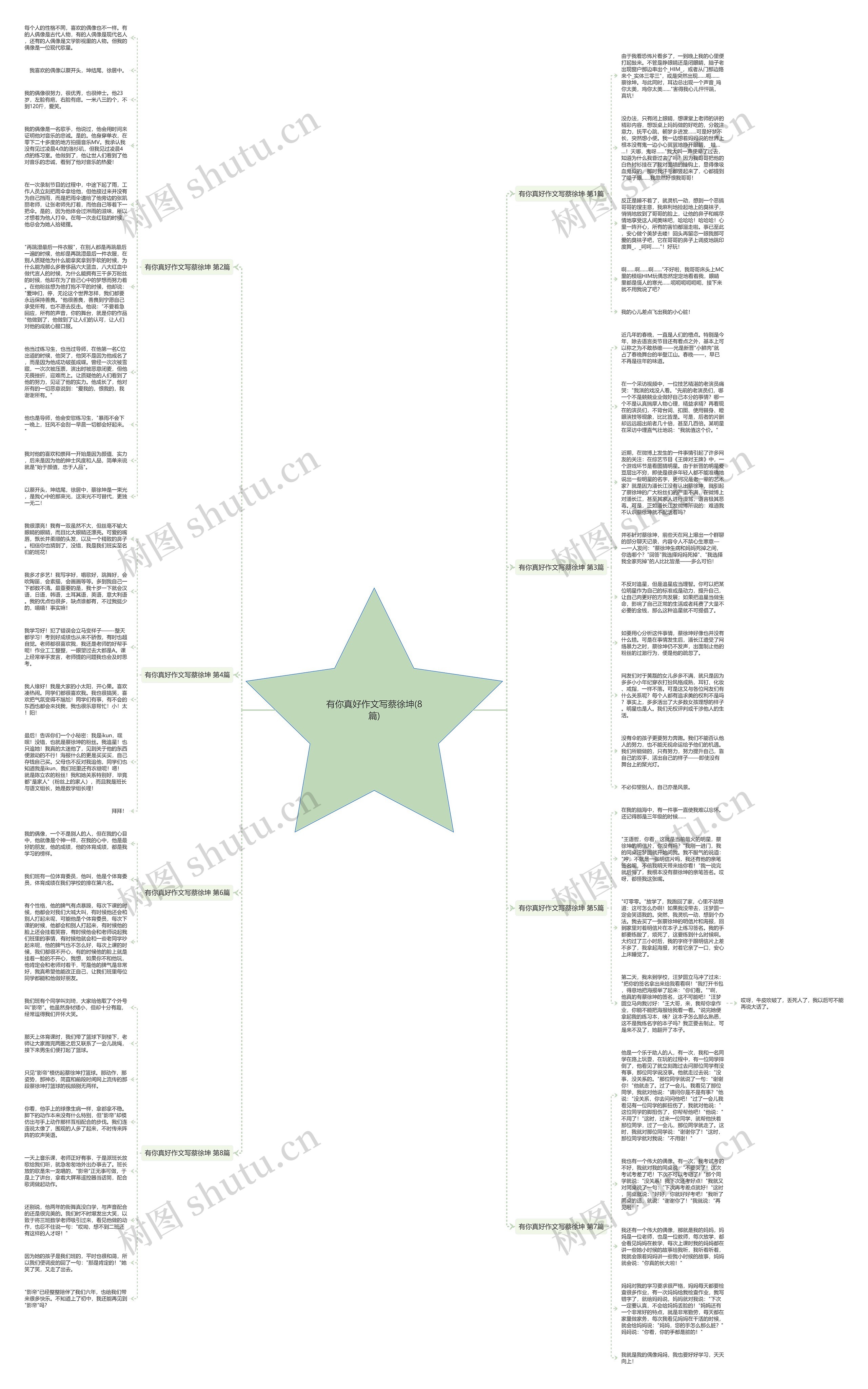 有你真好作文写蔡徐坤(8篇)思维导图