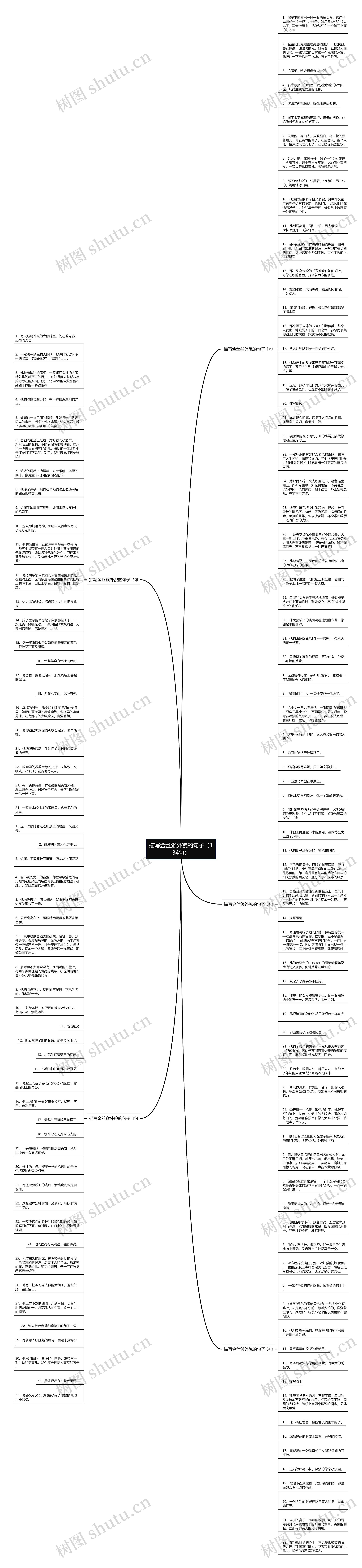 描写金丝猴外貌的句子（134句）思维导图