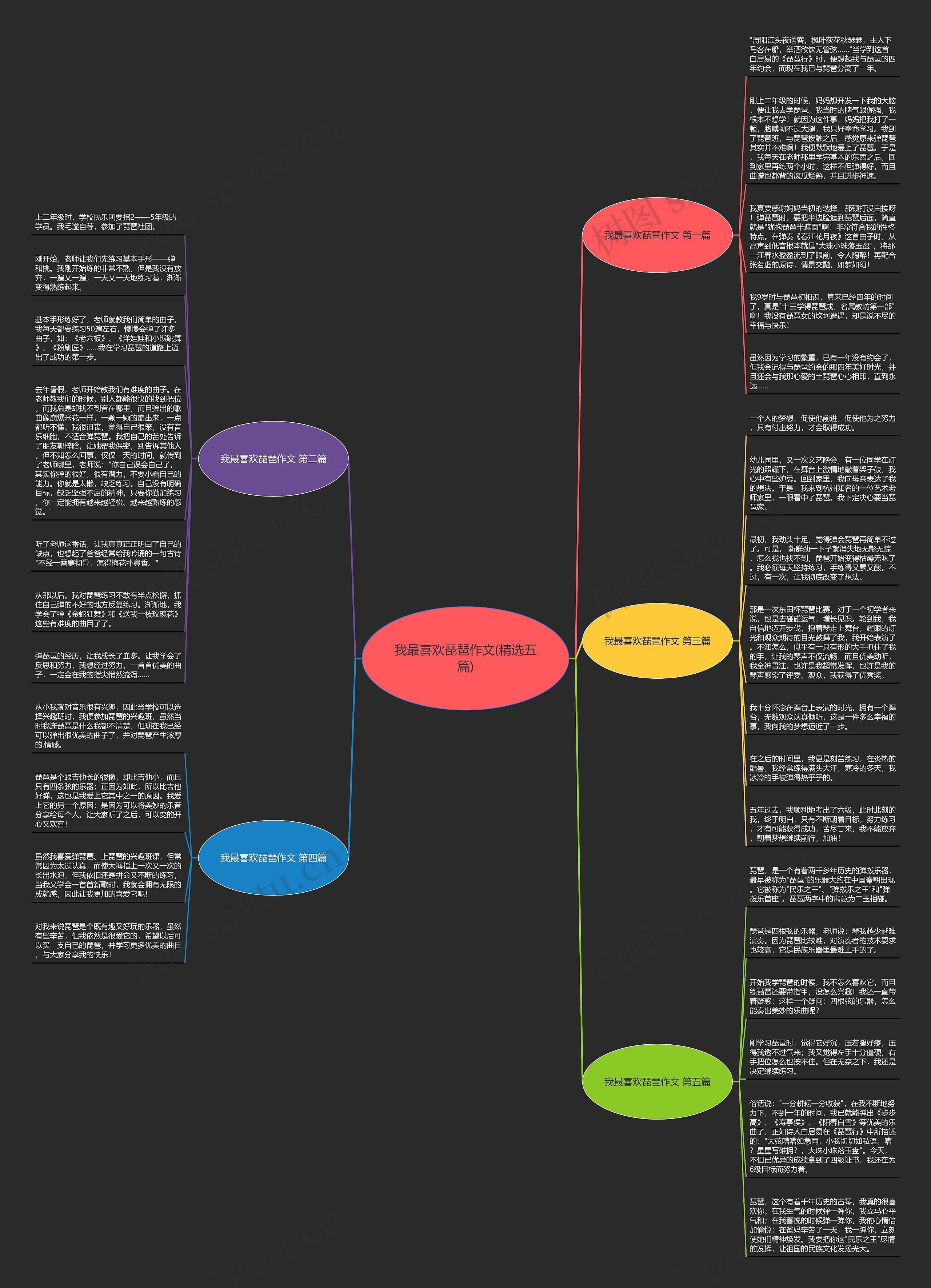 我最喜欢琵琶作文(精选五篇)思维导图