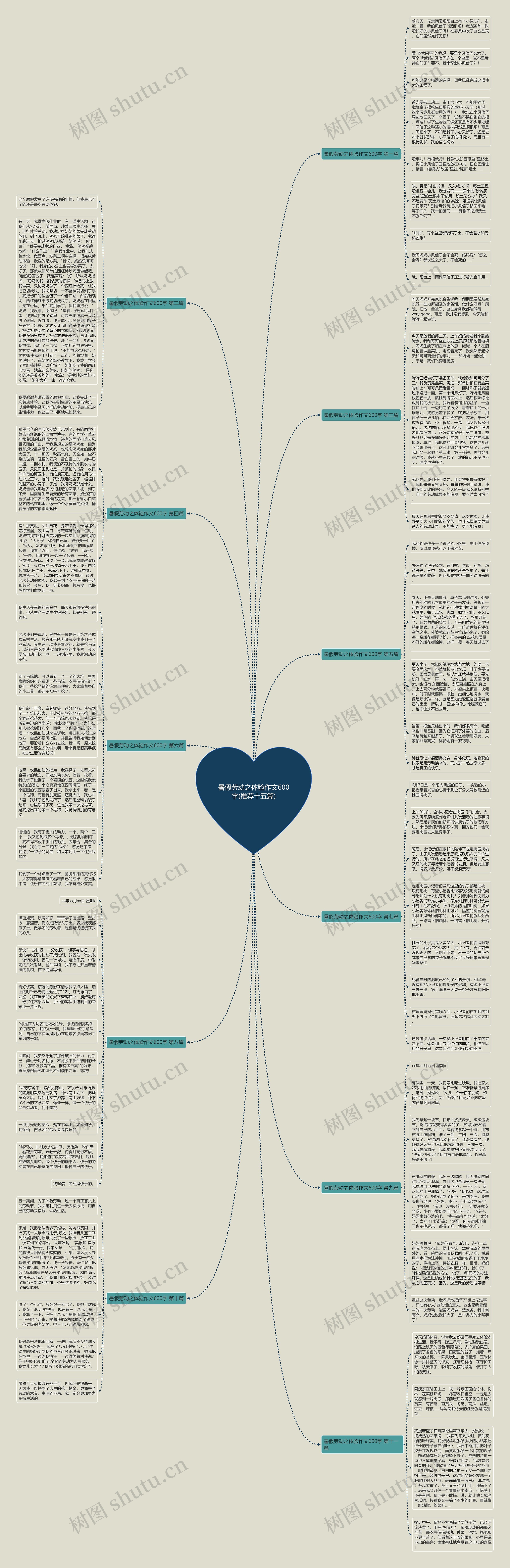 暑假劳动之体验作文600字(推荐十五篇)思维导图