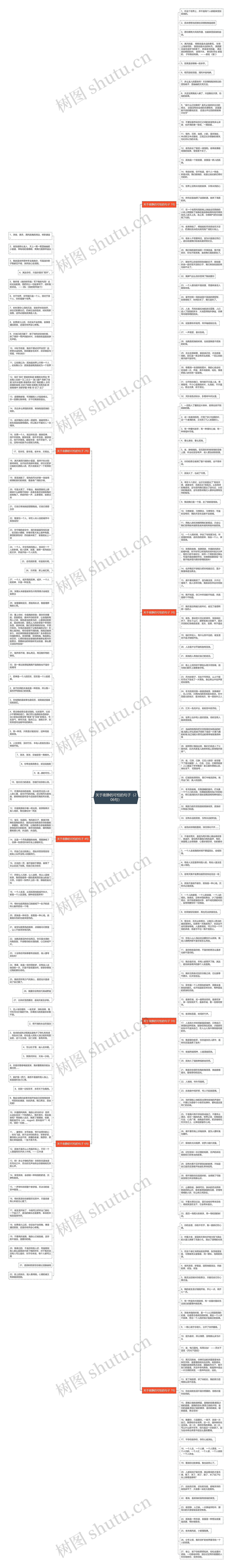 关于夜静的可怕的句子（206句）思维导图