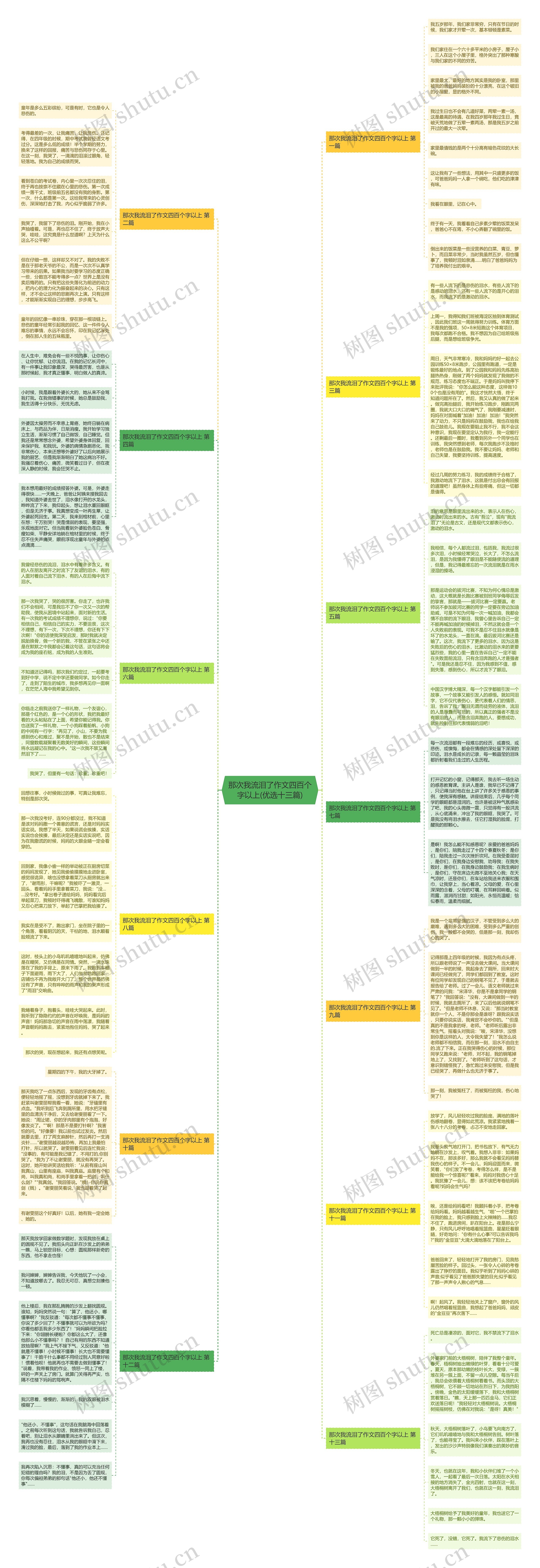 那次我流泪了作文四百个字以上(优选十三篇)思维导图