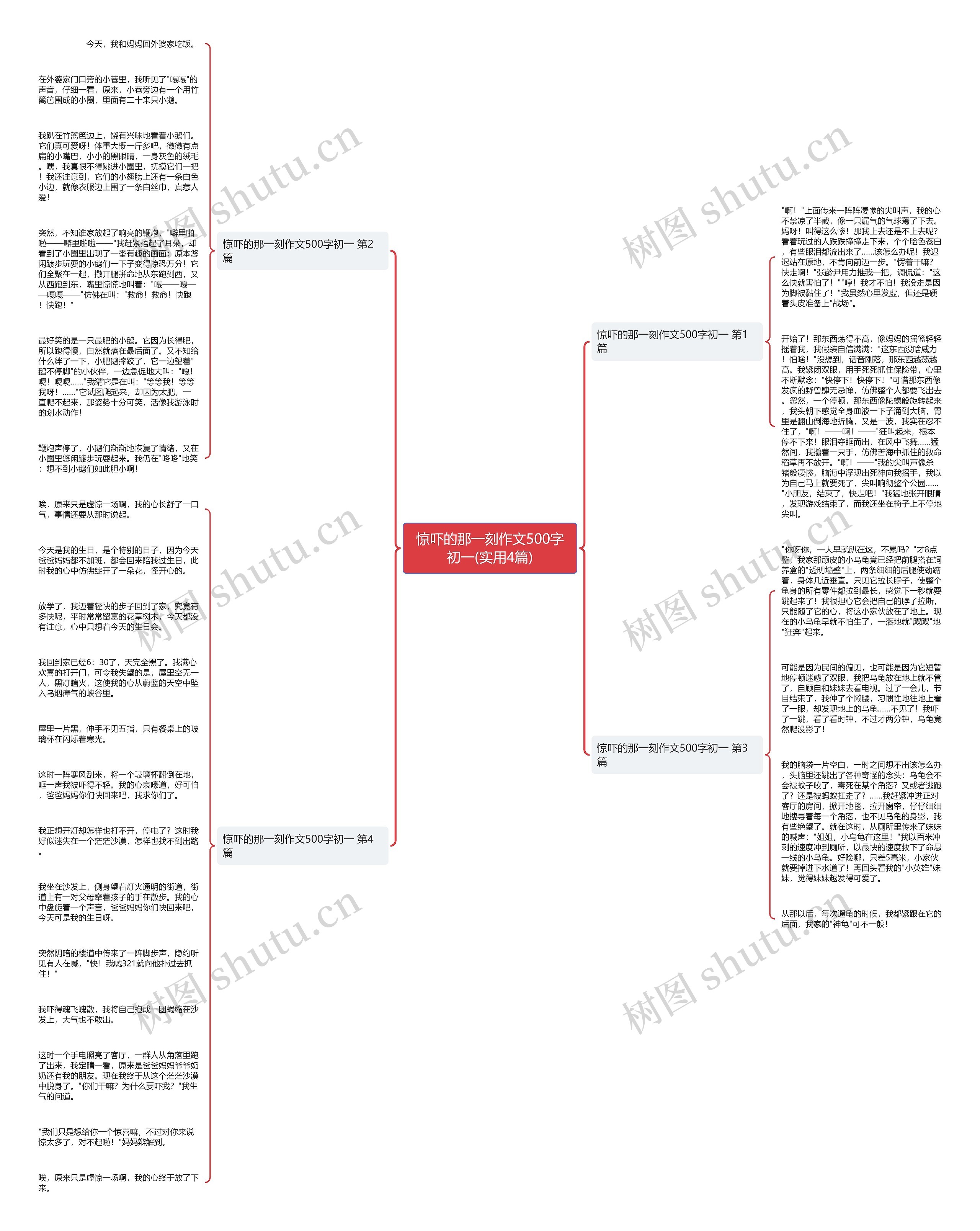 惊吓的那一刻作文500字初一(实用4篇)思维导图
