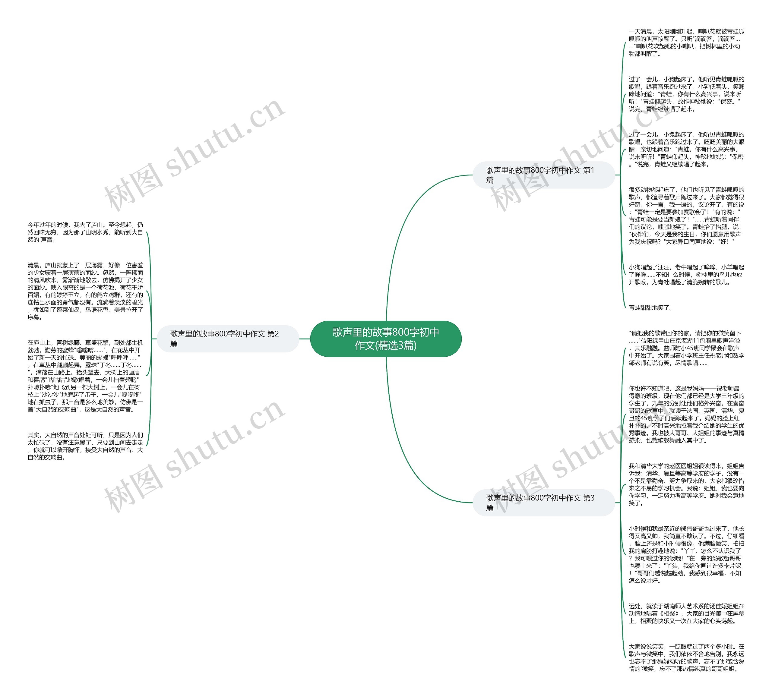 歌声里的故事800字初中作文(精选3篇)思维导图