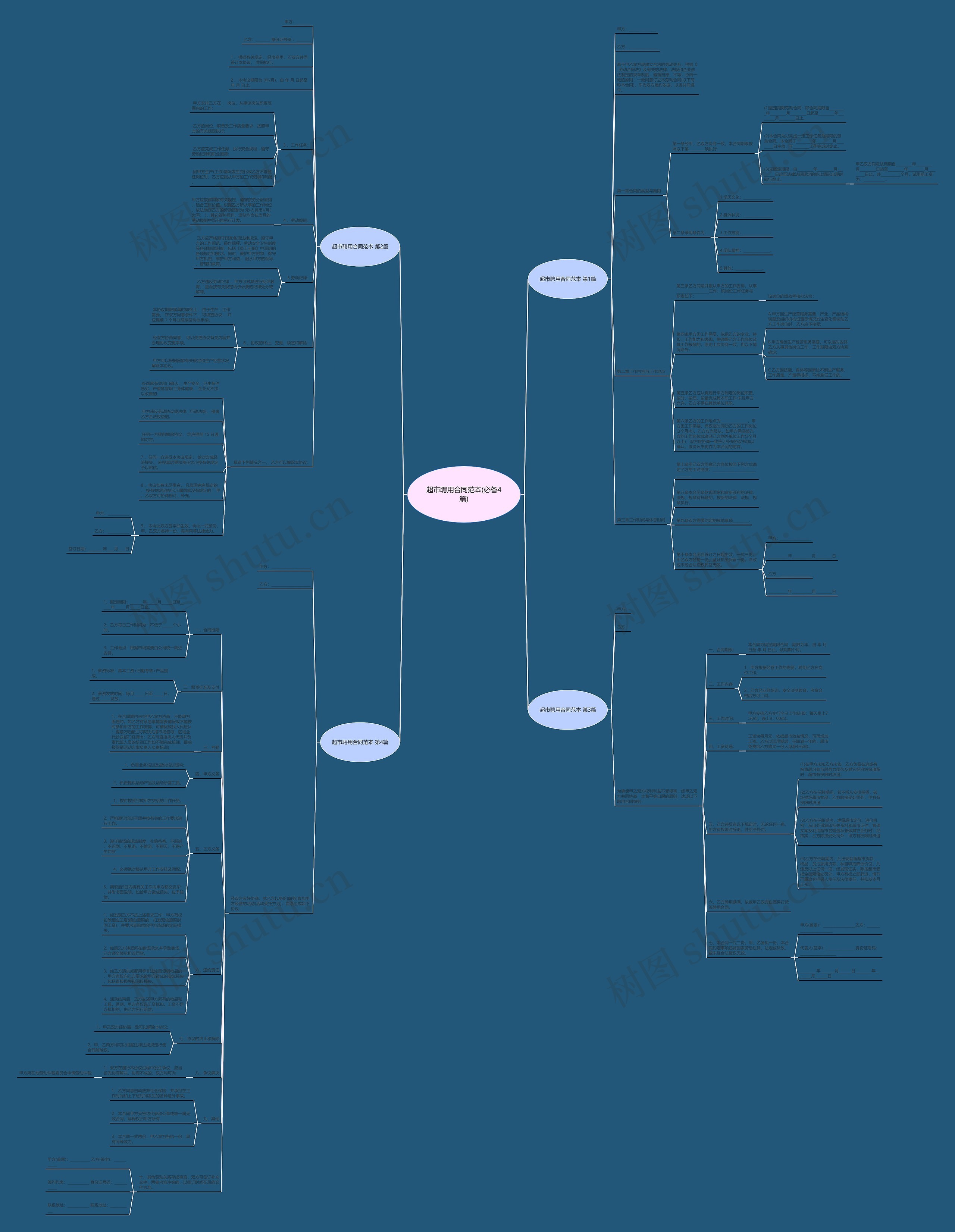 超市聘用合同范本(必备4篇)思维导图