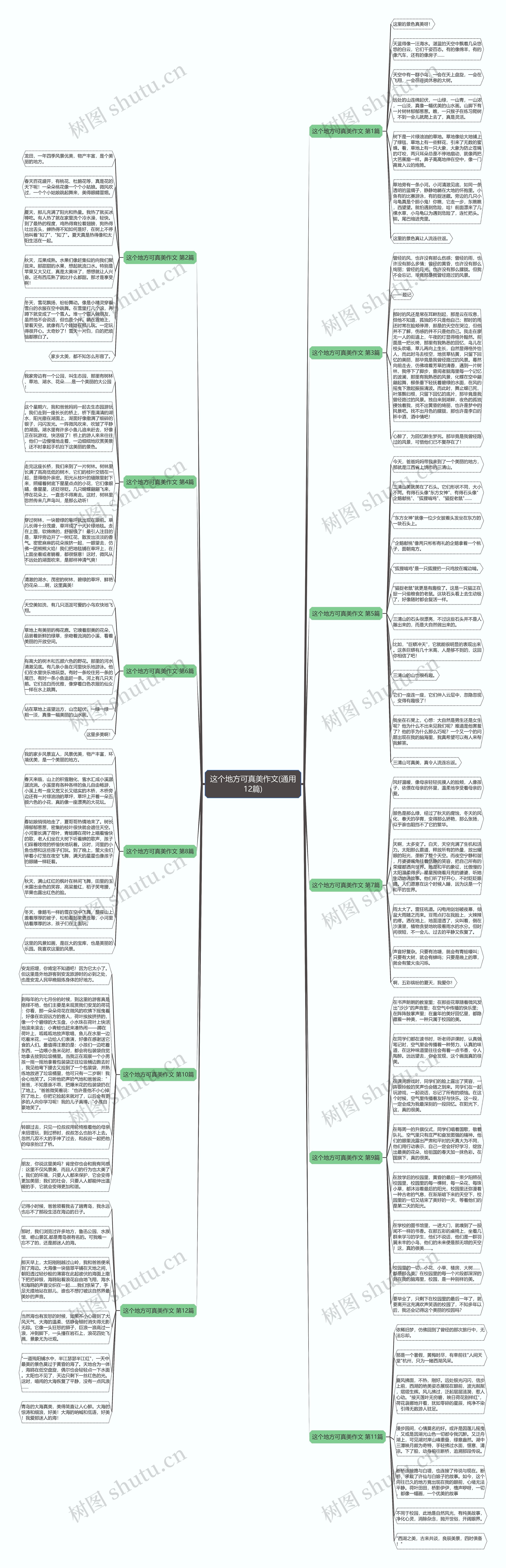 这个地方可真美作文(通用12篇)思维导图