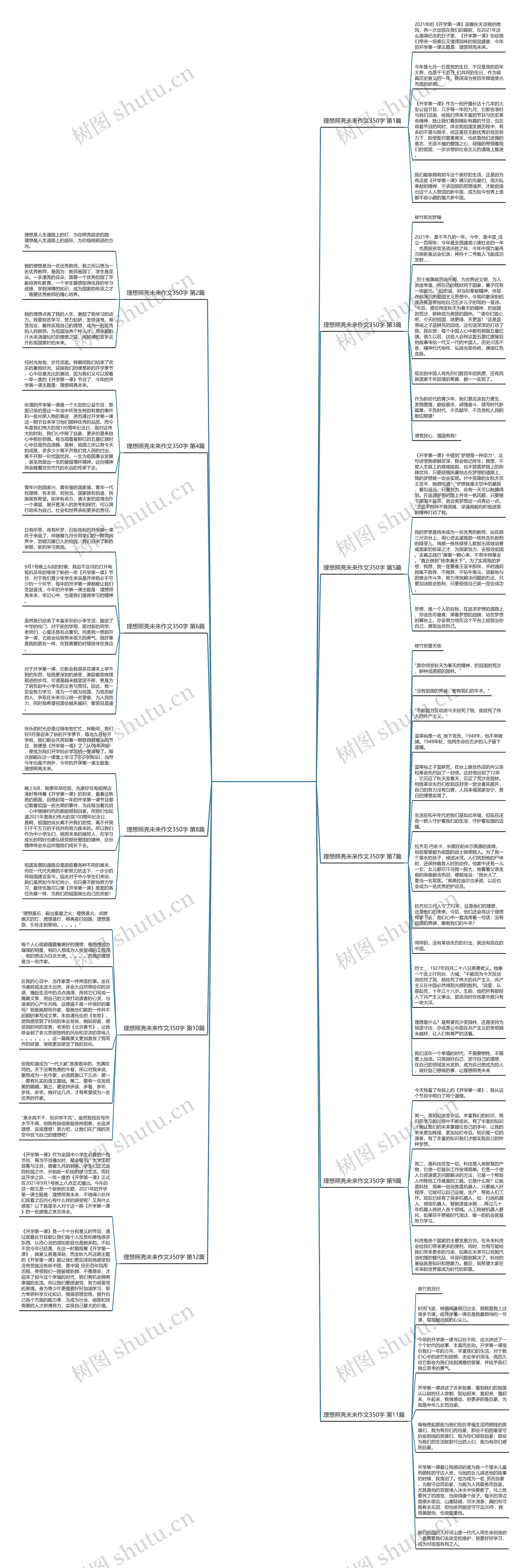 理想照亮未来作文350字(精选12篇)思维导图